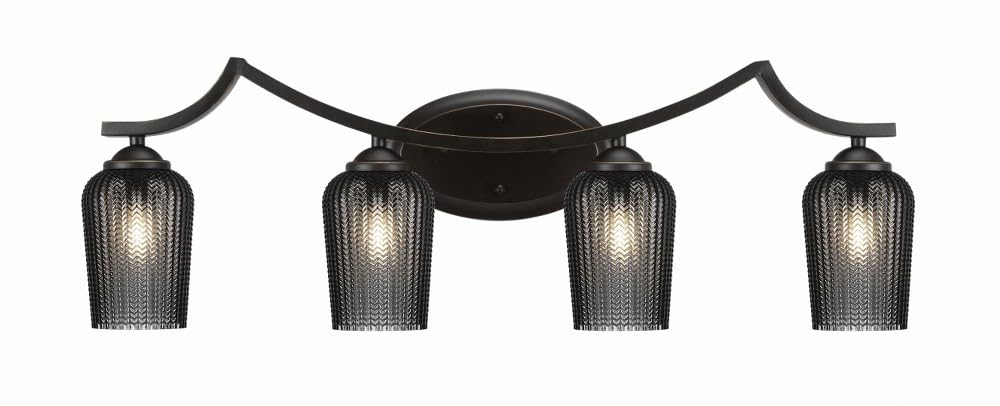 Zilo 4-Light Bathroom Vanity Light Fixture - Dark Granite Finish (554-DG-4252) - Perfect for Modern Bathroom, Powder Room & Dressing Area Lighting