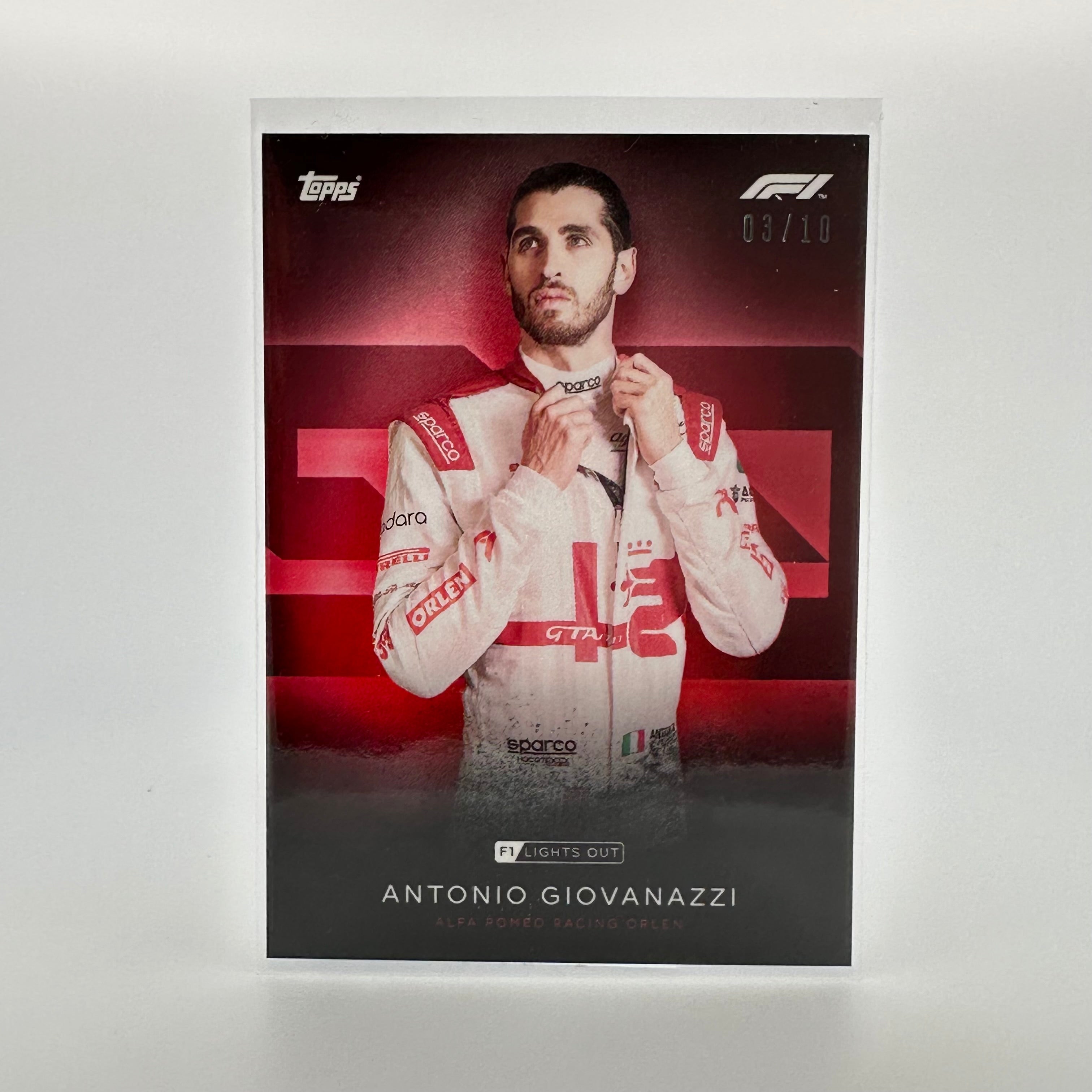 Antonio Giovinazzi F1 Driver Red Parallel Collectible Card - Perfect for Racing Fans and Sports Memorabilia Collections
