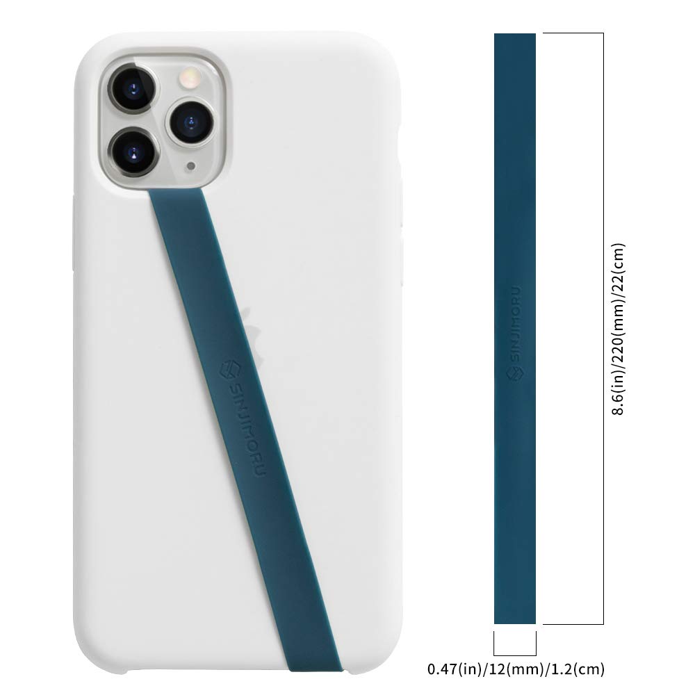 Stretchable Silicone Phone Strap Holder for iPhone & Android - Flexible Elastic Grip with Wireless Charging Support | Secure Finger Loop for Phones, Tablets | Perfect for Gym, Running, Commuting (Blue)