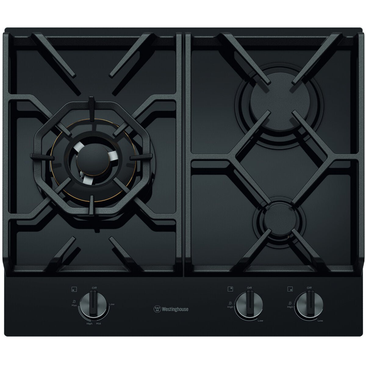 Westinghouse 60cm 3 Burner Gas Cooktop WHG639BD - Stainless Steel Built-in Cooktop for Modern Kitchens | Perfect for Home Cooking, Baking & Entertaining