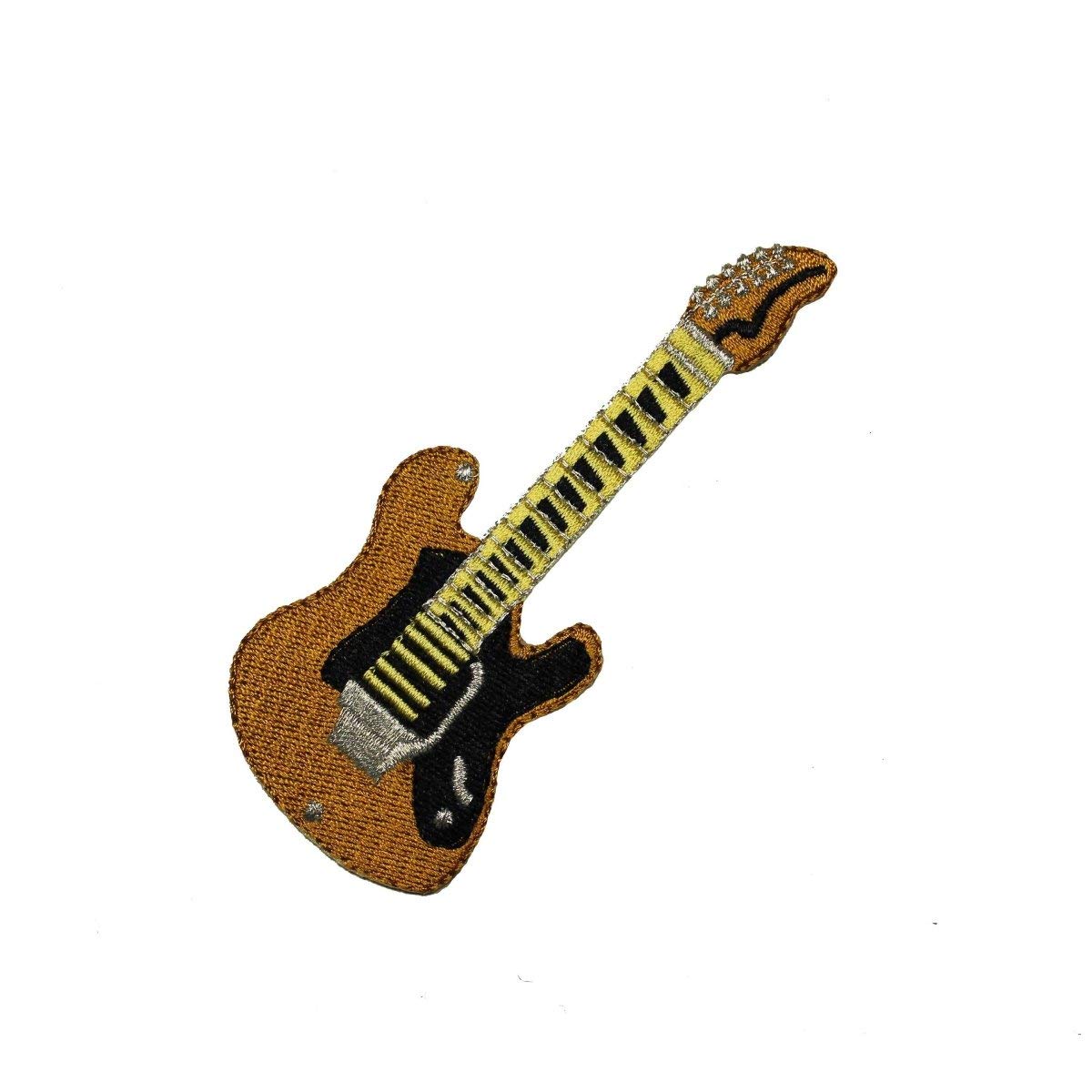 Electric Guitar Patch Embroidered Iron-On Applique for DIY Clothing & Accessories - Perfect for Jackets, Bags, and Denim Customization