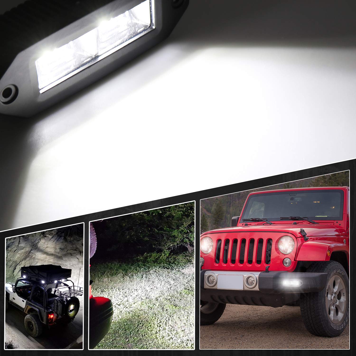 EBESTauto 40W Flush Mount LED Pods - Waterproof Off-Road LED Work Light Bar for ATV, UTV, SUV, Truck & Boat - Perfect for Bumper Mounting, Driving & Backup Lighting in Low Visibility Conditions