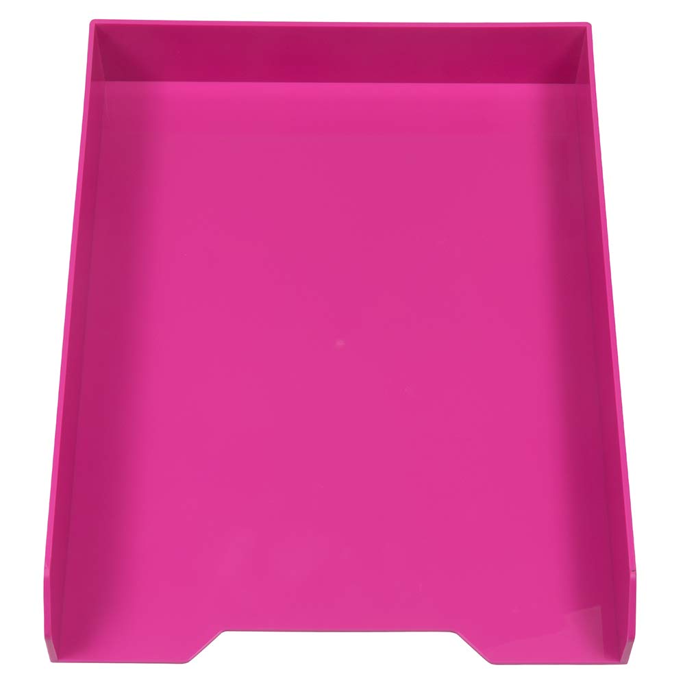 JAM PAPER Stackable Paper Trays - Pink - Desktop Document, Letter & File Organizer Tray (2-Pack) - Perfect for Office, Home & School Organization
