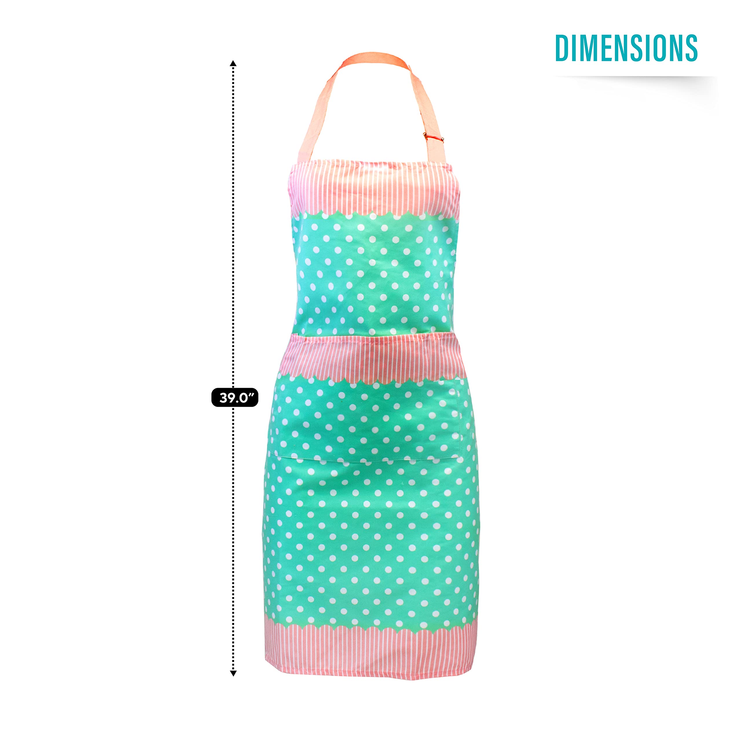 Heat Resistant Cotton Kitchen Apron - Blue Dotted Design for Cooking, Baking & Grilling | Premium Protective Chef Apron for Home & Professional Use