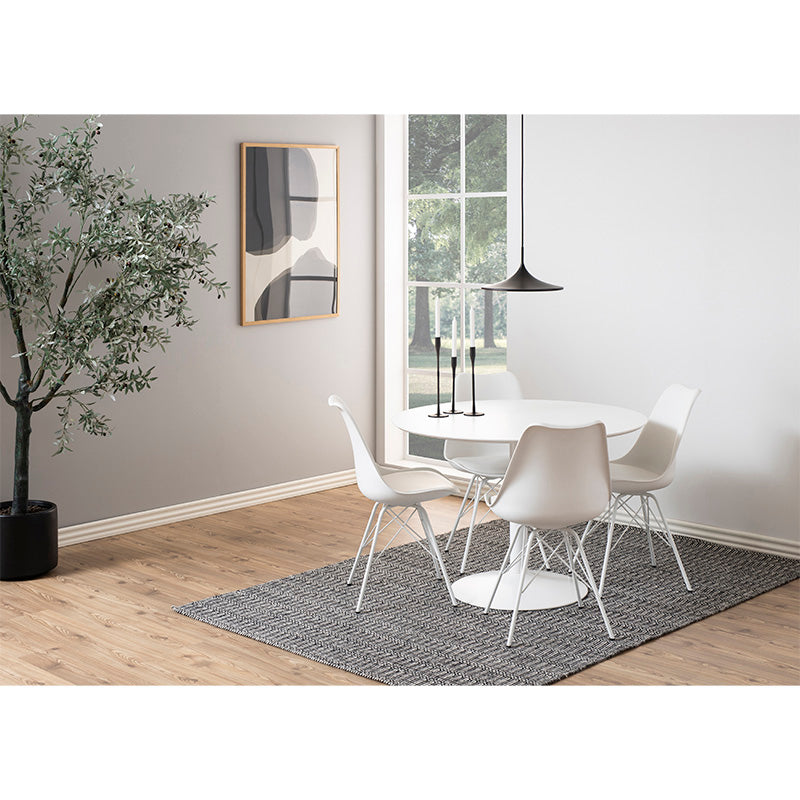 TITAN 43-Inch Round Dining Table - White Wood Modern Kitchen Table for Small Spaces, Perfect for Breakfast Nook, Apartment Dining & Cozy Family Meals
