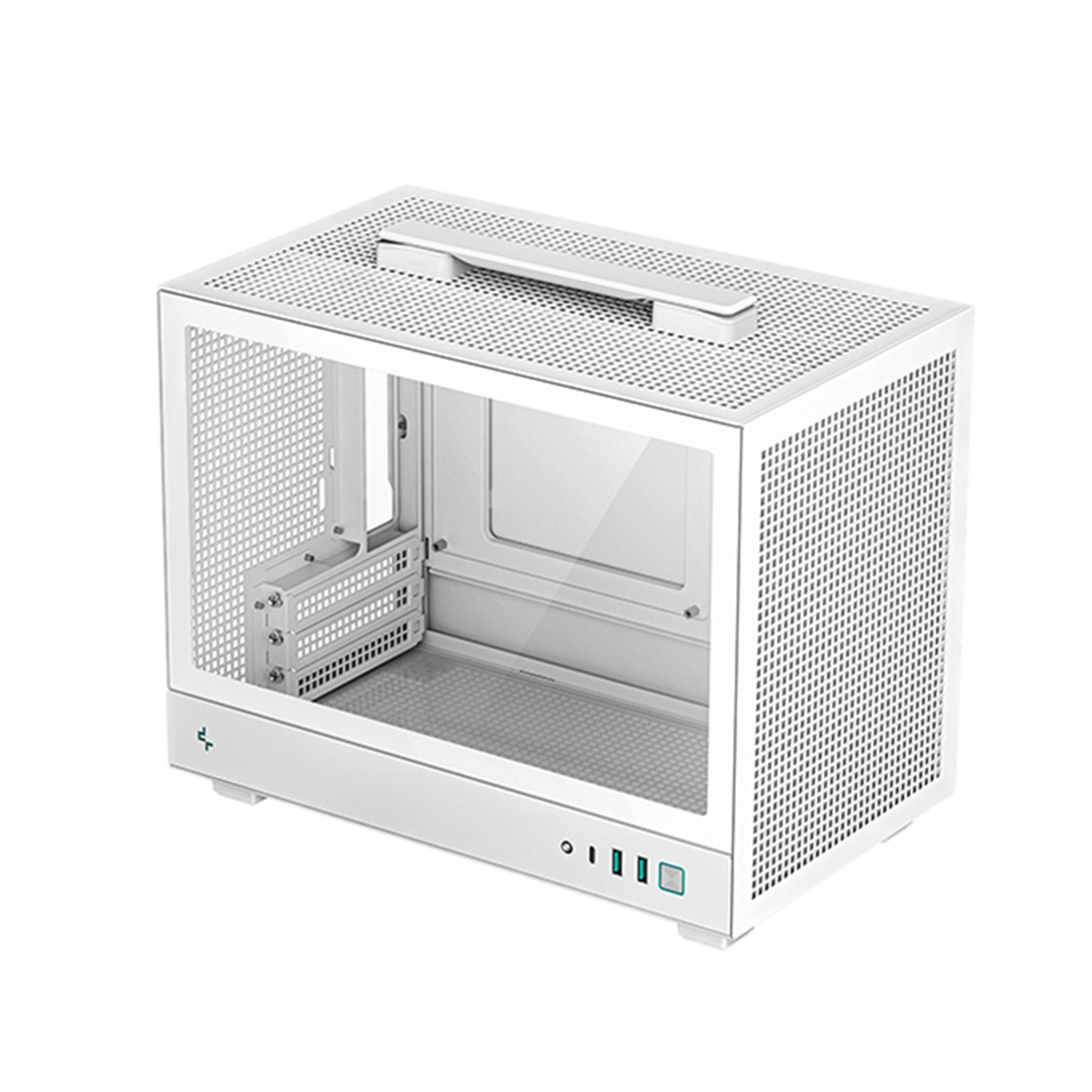 Deepcool CH160 Mini ITX Tower Case - Compact White PC Case with Tempered Glass Side Panel for Gaming & Home Office Builds