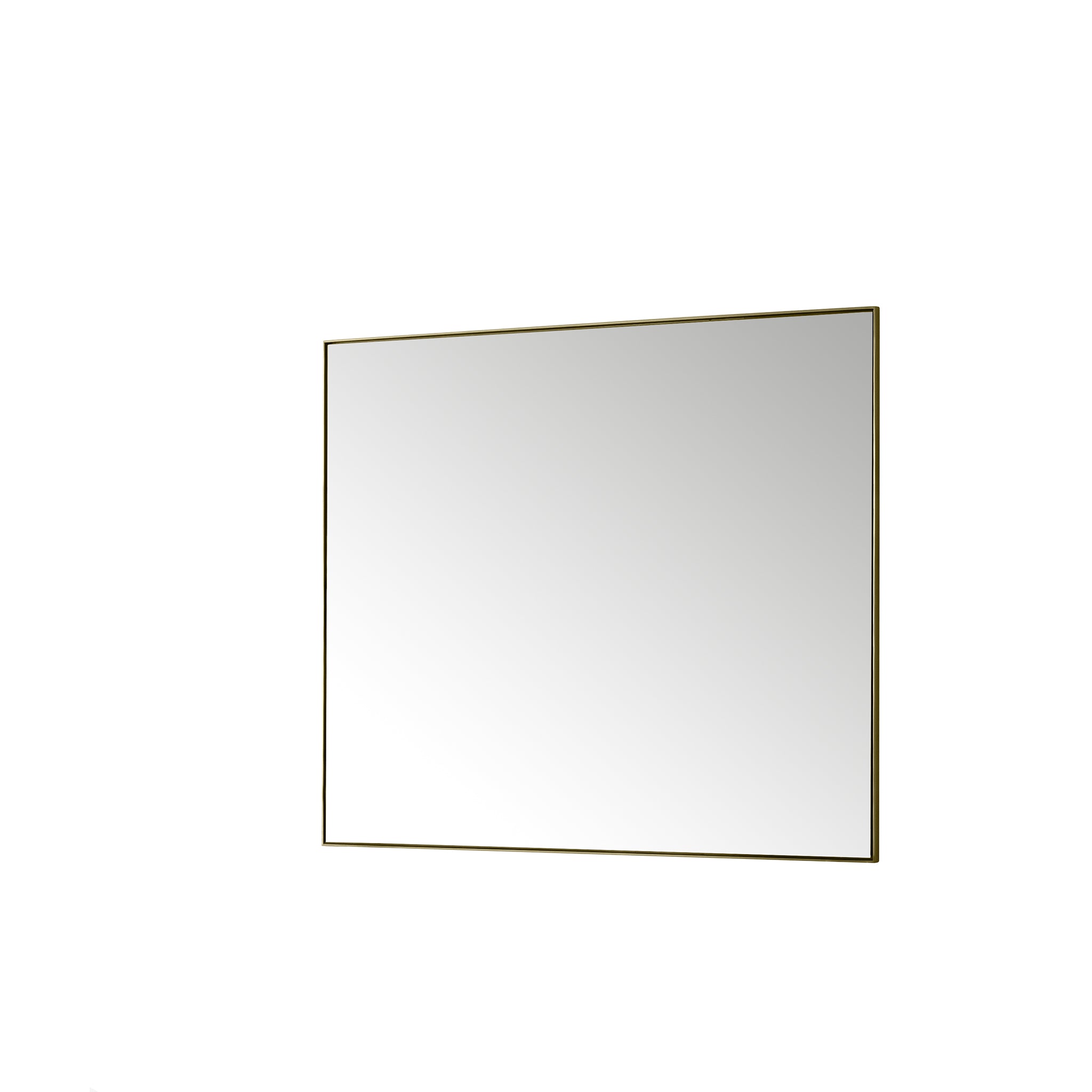 Rohe 48-Inch Round Wall Mirror with Champagne Brass Frame - Elegant Bathroom Vanity Mirror, Bedroom Decor & Entryway Statement Piece