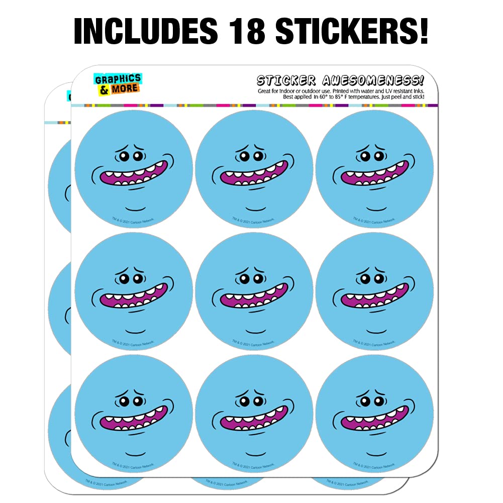 Rick and Morty Mr. Meeseeks Face Planner Stickers - Fun Scrapbooking, Bullet Journal & DIY Craft Supplies for Fans - Perfect for Planners, Calendars, Notebooks & Gift Decorations
