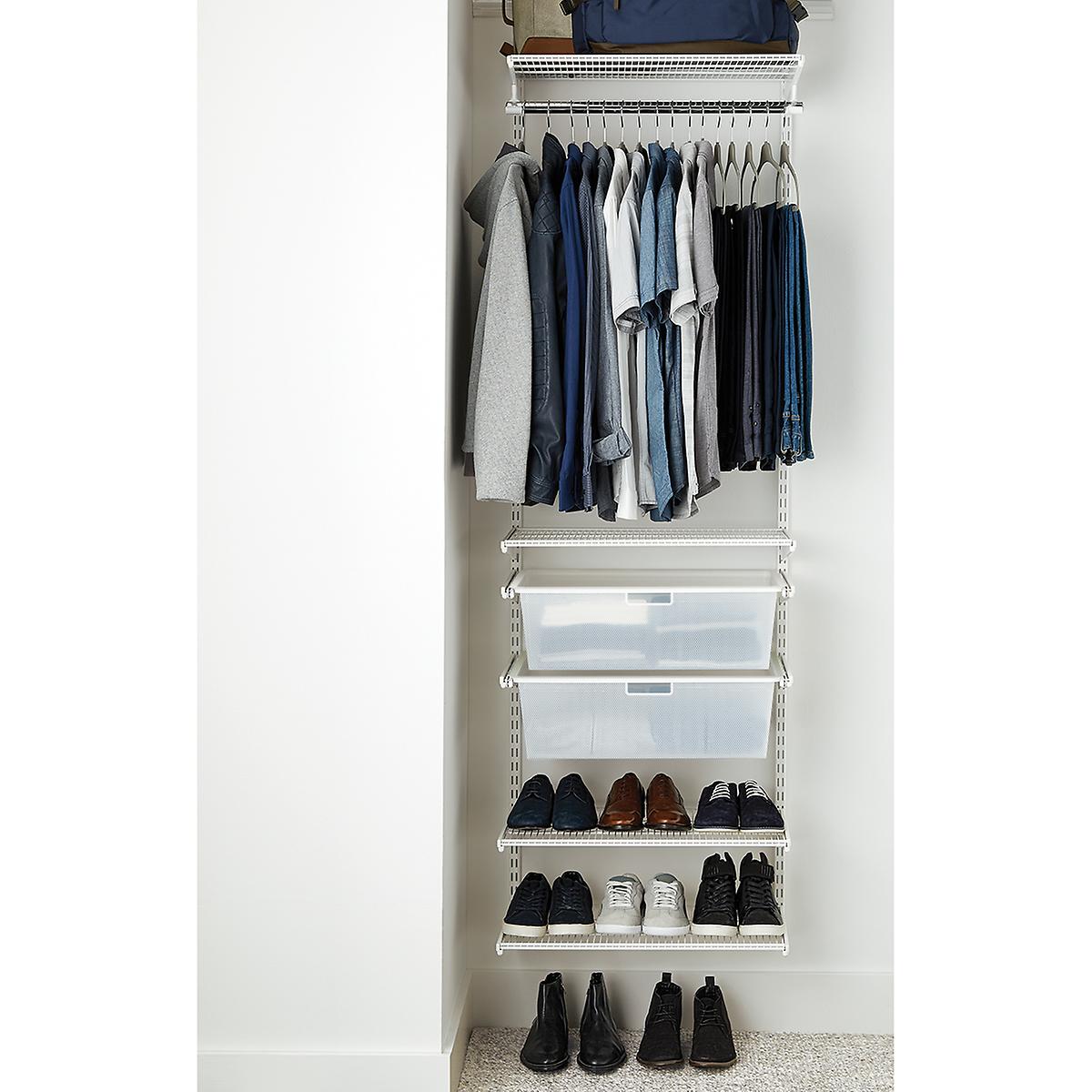 Elfa Basic Wardrobe 2 - 45cm Closet Organizer System with Shelves & Hanging Rod - $165.03 - Perfect for Bedroom, Walk-in Closet & Small Space Storage Solutions