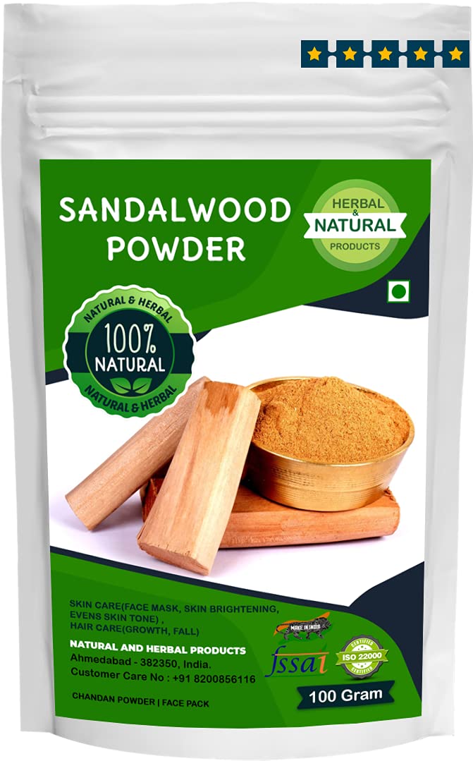 Premium Sandalwood Powder (Chandan Powder) - 100g | Natural Face Mask & Hair Care for Skin Brightening, Even Tone & Hair Growth | Ayurvedic Beauty Treatment for Glowing Skin & Healthy Hair