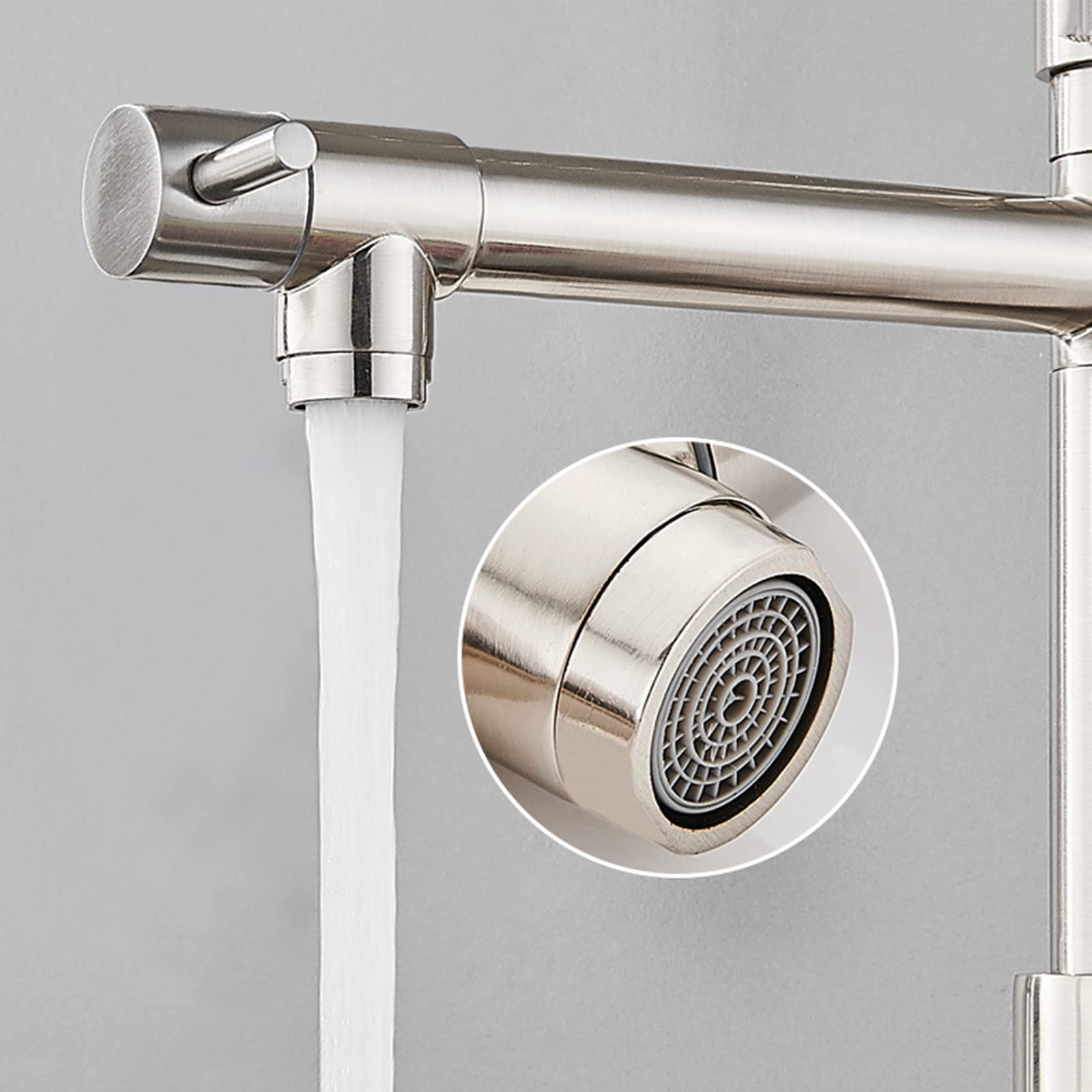 Commercial Kitchen Faucet with Pull Down Sprayer - Brass Deck Mounted Sink Tap with Hot/Cold Water & Standard Fittings - Perfect for Restaurant, Home & RV Kitchens