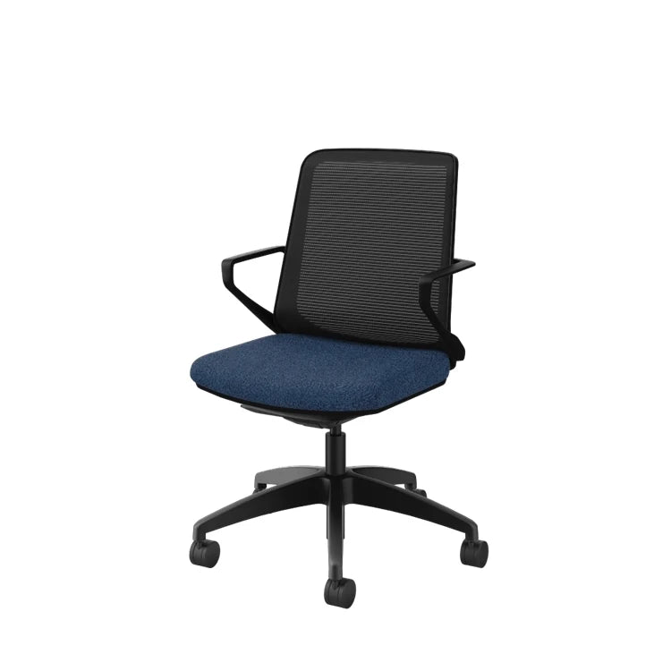 Ergonomic Cliq Office Chair with Synchro Tilt Mechanism - Basalt Fabric & Black Designer Frame for Home Office, Gaming, and Workspace Comfort