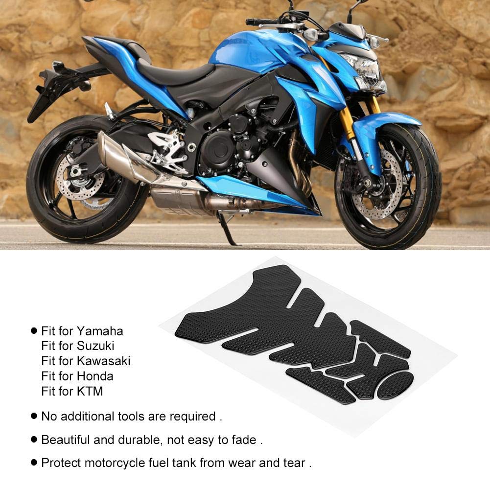 3D Motorcycle Tank Pad Protector - Black for Yamaha, Suzuki, Kawasaki, Honda - Ride in Style