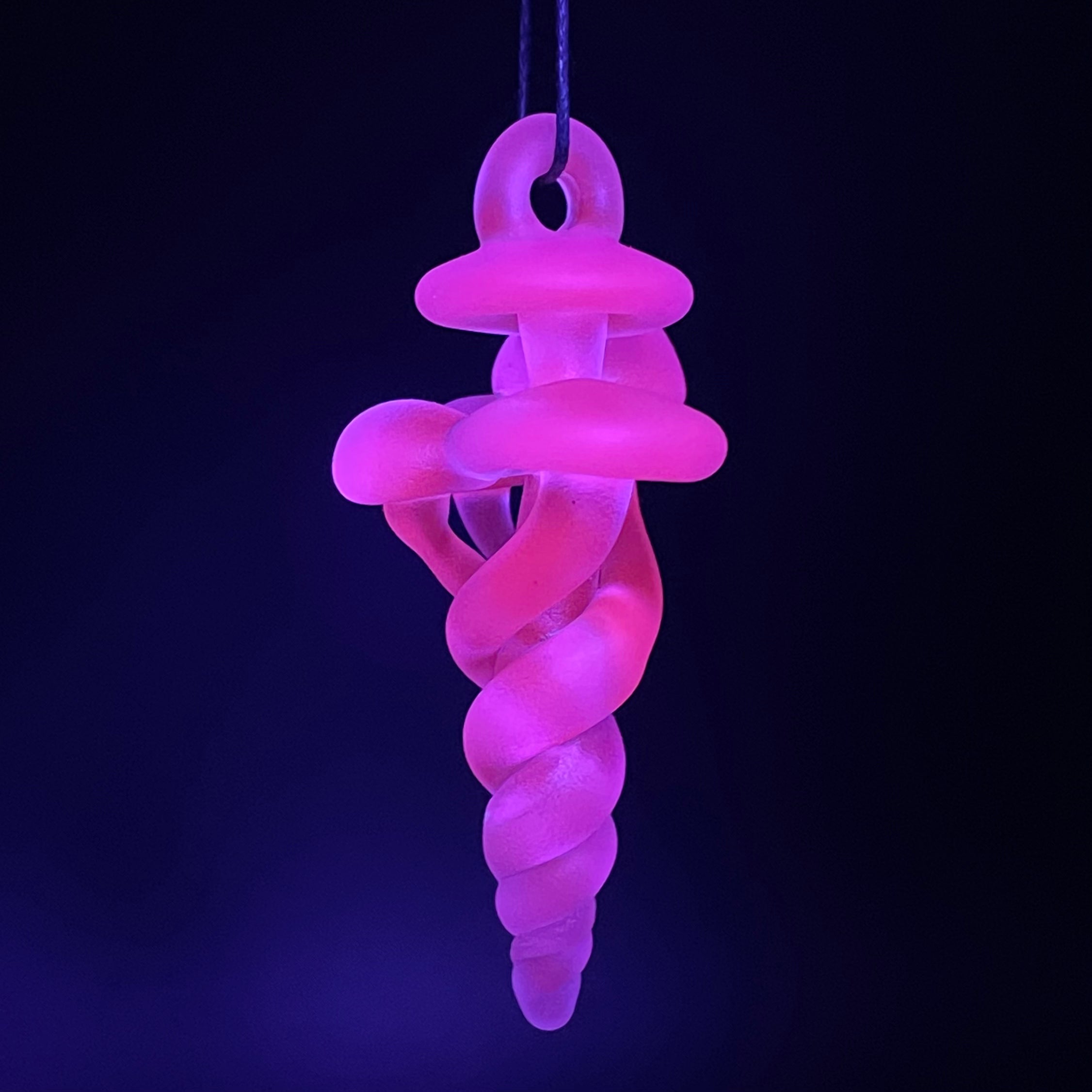 Glow in the Dark Blacklight Mushroom Pendant Necklace - UV Reactive Psychedelic Jewelry for Rave, Festival, and Nightlife Accessories