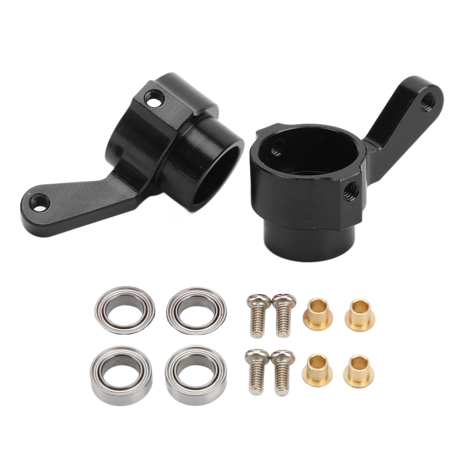 High-Quality Aluminum Alloy RC Steering Cup & Knuckle for WPL B14 1/16 Scale RC Cars - Durable Black Upgrade Parts for Off-Road Racing & Crawling - Perfect for DIY Model Car Accessories & Performance Enhancement