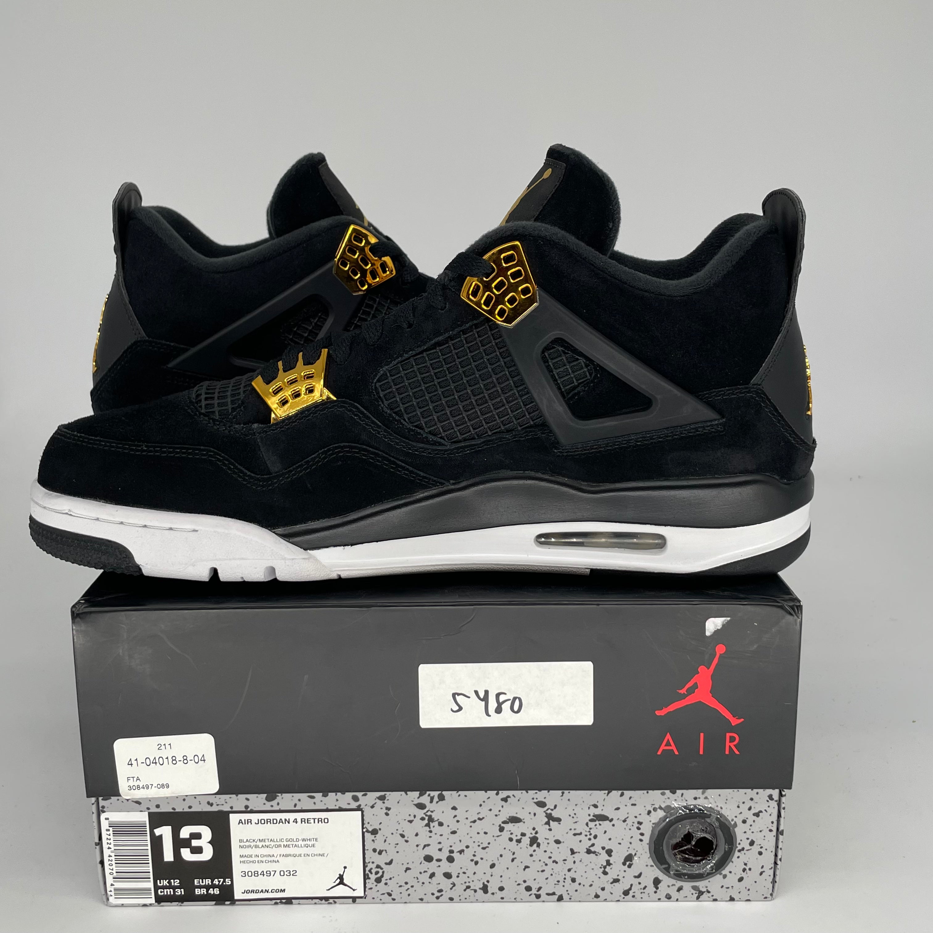 Air Jordan 4 Retro 'Royalty' Men's Basketball Shoes Size 13 (308497-032) - Perfect for Sneaker Collectors & Streetwear Fashion