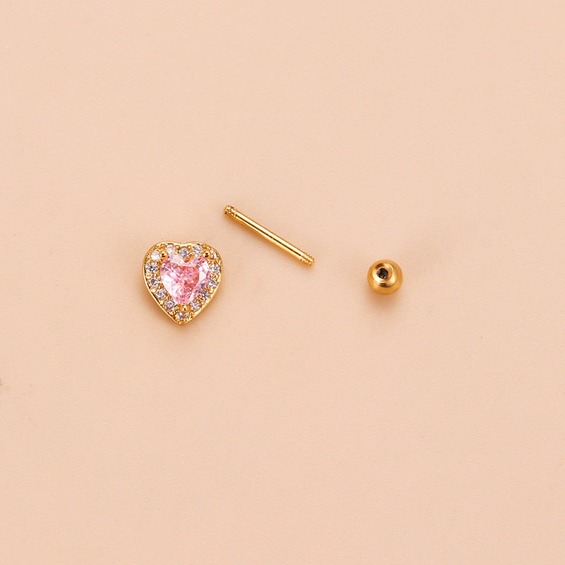 20G Cartilage Surgical Steel Heart Stud Earrings - Fairy Conch Earrings with Ball Back for Women | Perfect for Daily Wear, Parties & Gifts