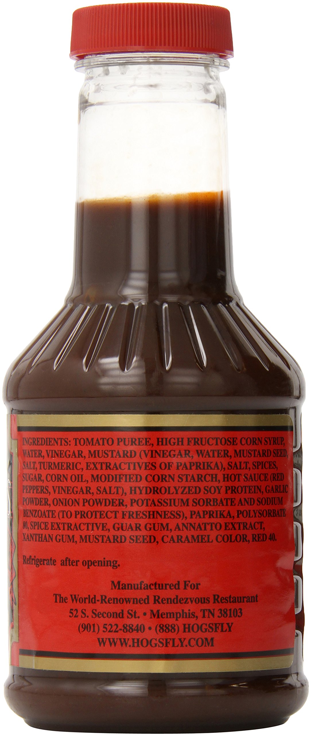Charlie Vergos Rendezvous Famous Memphis Hot Barbecue Sauce - 18oz Bottle (1lb 2oz) - Spicy BBQ Glaze for Ribs, Wings & Grilling - Authentic Tennessee Flavor