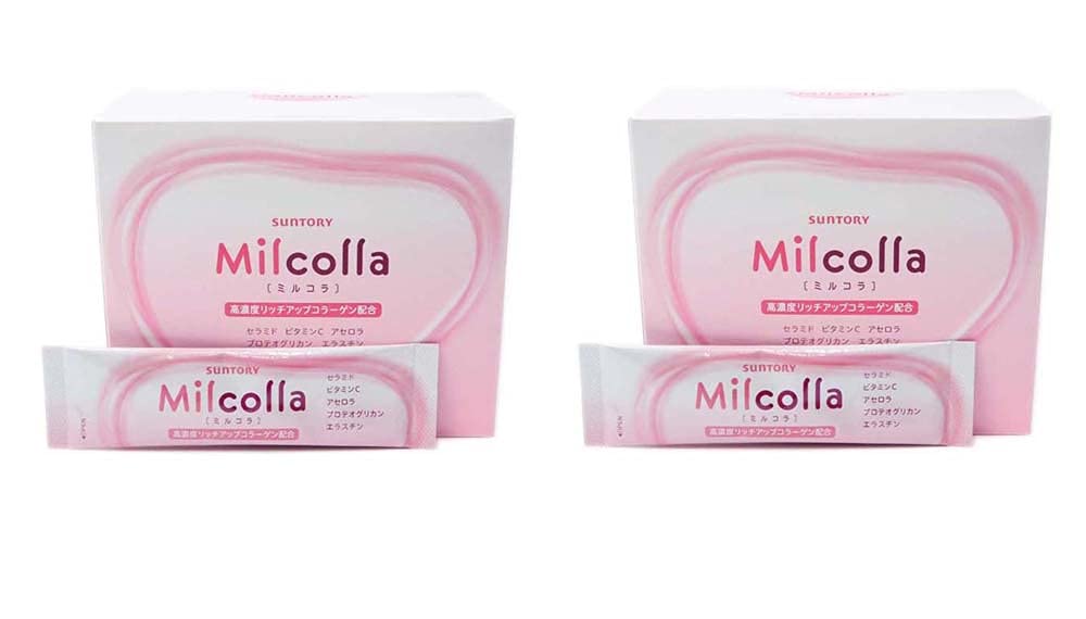 Premium Suntory Milcolla Collagen Powder (2-Pack, 30-Day Supply) - Japanese Beauty Drink for Skin Hydration & Anti-Aging | Perfect for Daily Wellness Routine & Travel