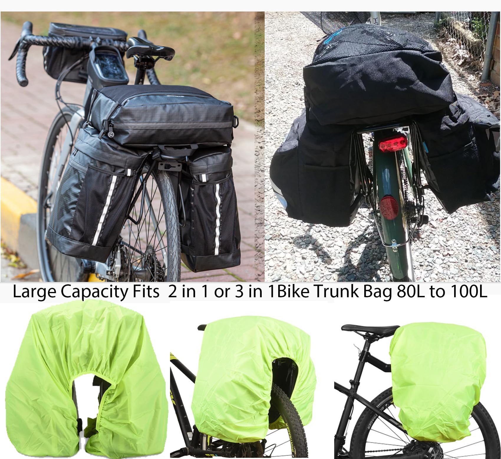 Waterproof Bike Rear Rack Cover - Durable Bicycle Trunk Rain Protector for Commuting, Touring & Outdoor Adventures