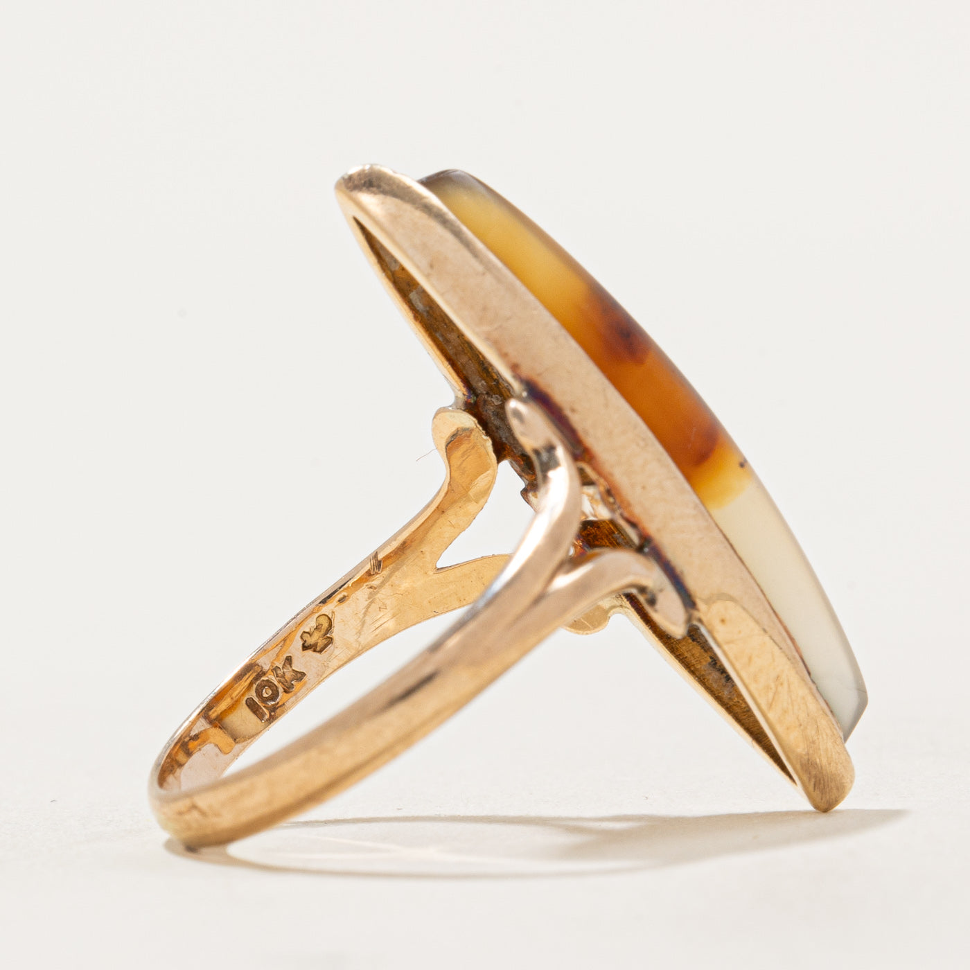 4.00ct Natural Agate Navette Ring - Size 5.25 | Elegant Gemstone Jewelry for Women | Perfect for Weddings, Parties & Special Occasions