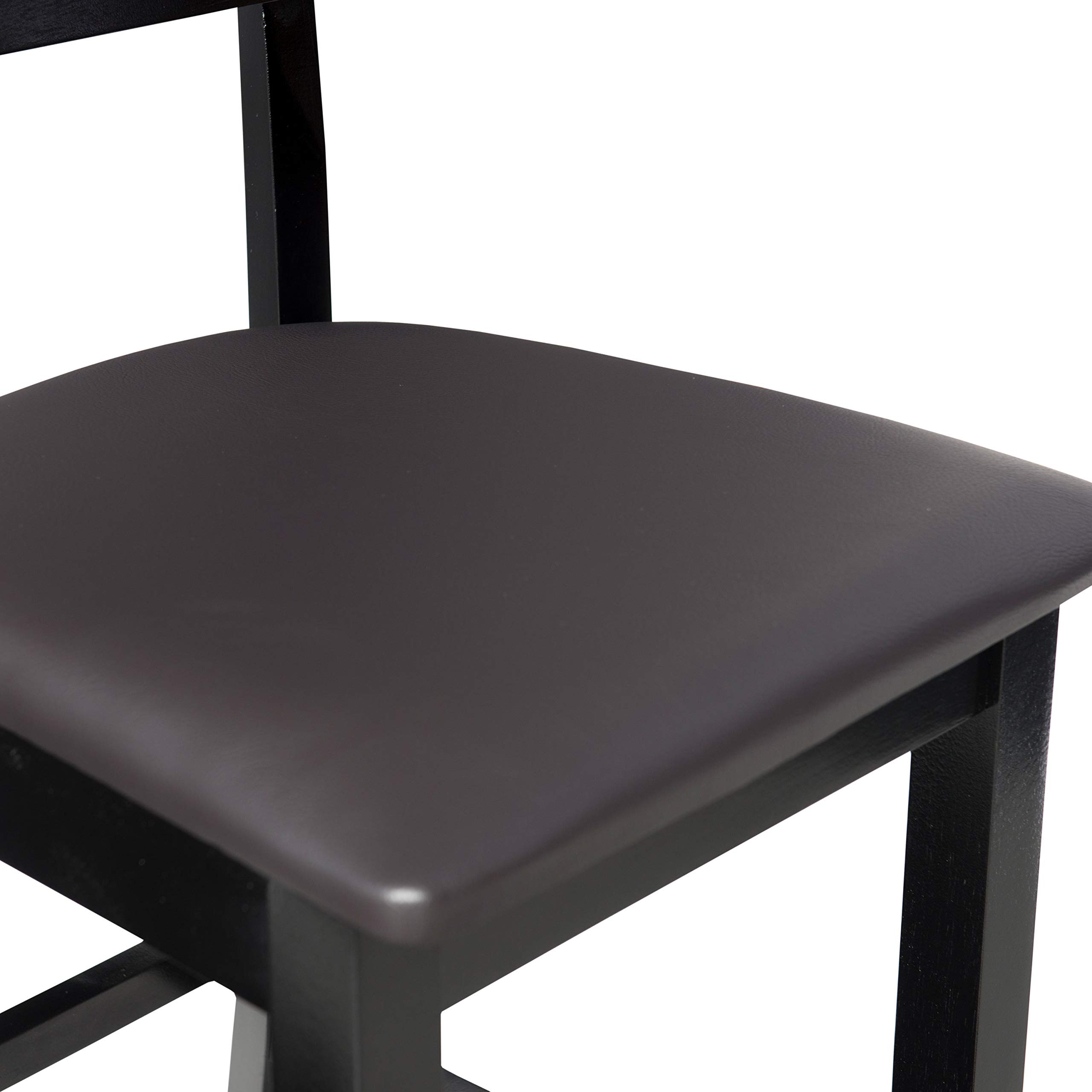 Modern Black Counter Stool - Contemporary Rubberwood Bar Stool for Kitchen Island, Breakfast Nook & Home Bar - Adjustable Height Dining Stool