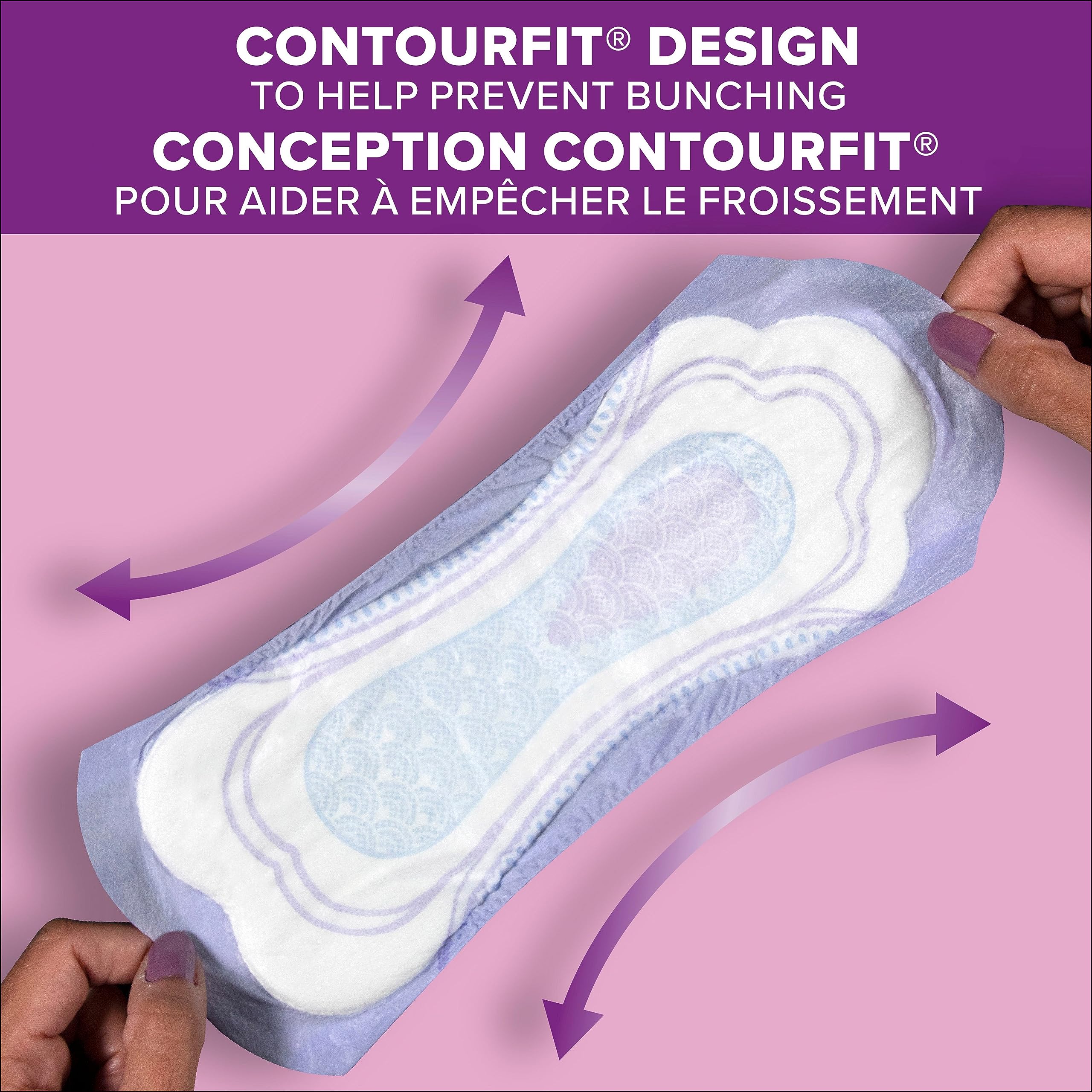 Poise Incontinence Pads for Women - Moderate Absorbency Long Length (54 Count, Pack of 4) - Bladder Leakage Protection for Active Lifestyles, Postpartum & Menopause