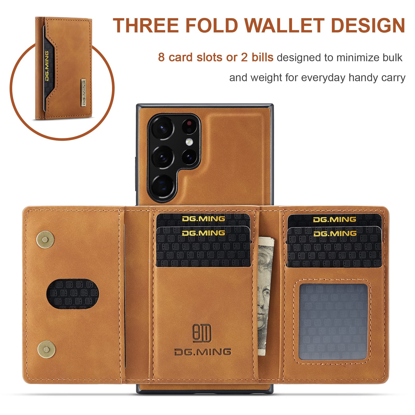 Premium Magnetic Leather Wallet Case for Samsung Galaxy S22 Ultra (6.8