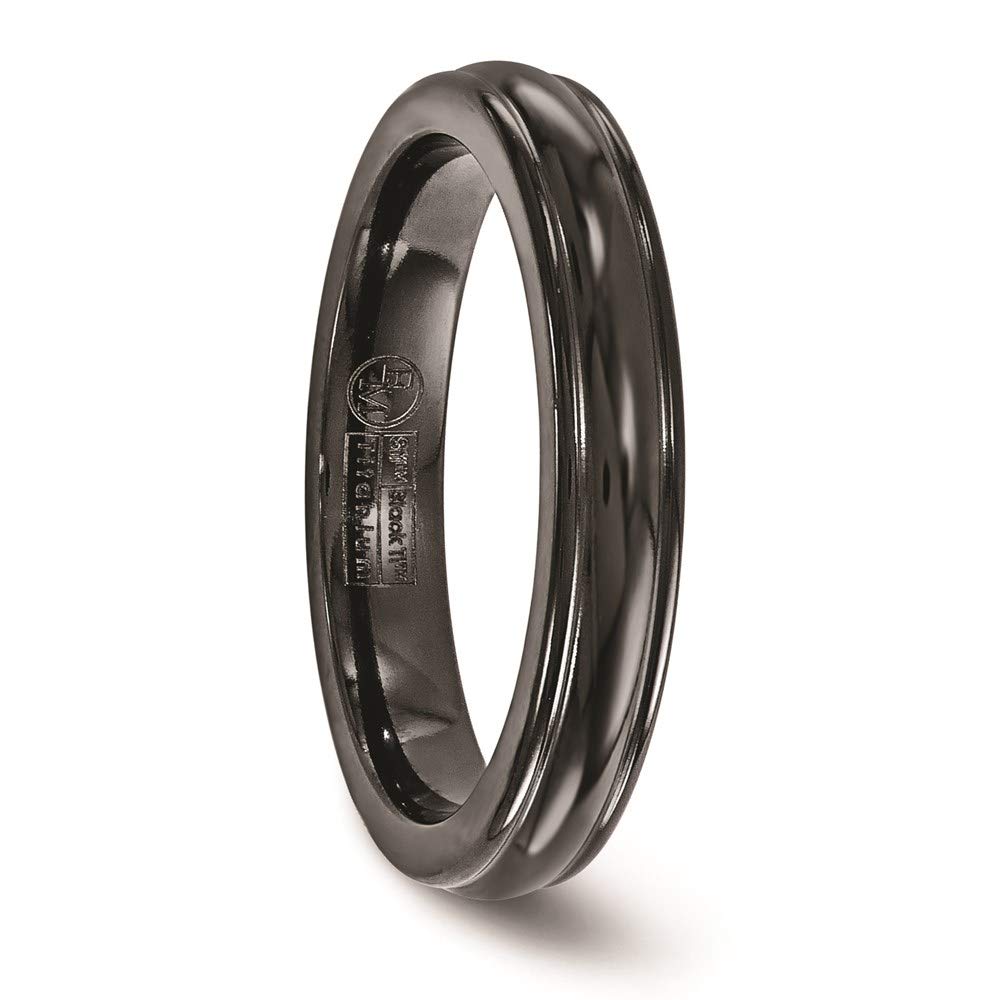 Black Titanium Triple Domed 4mm Bridal Engagement Wedding Band Ring for Women - Elegant Fine Jewelry Gift for Her - Perfect for Anniversaries, Proposals & Special Occasions