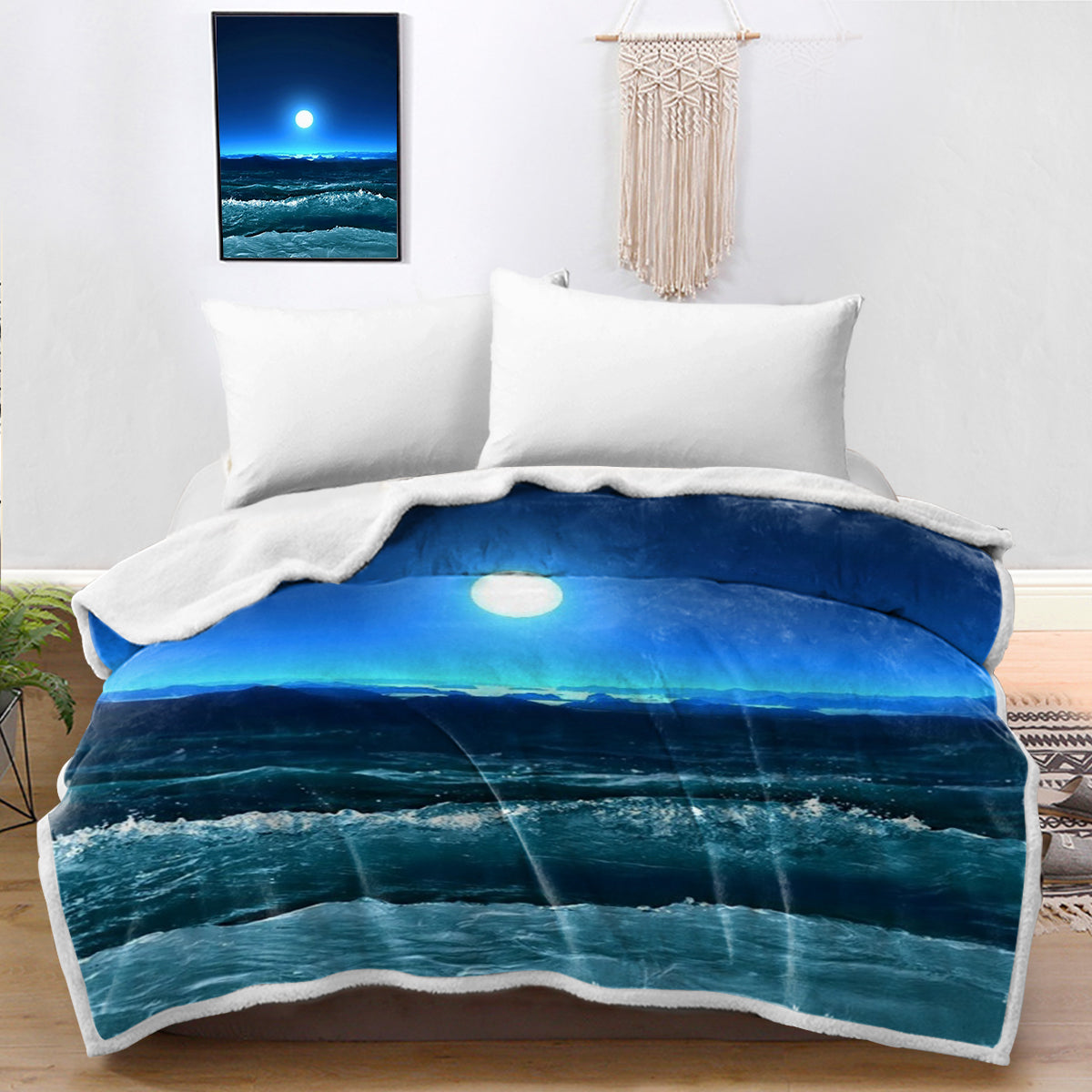 Moonlight Magic Bedspread Blanket - Ultra Soft Cozy Queen Size Bed Cover - Perfect for Home, Dorm, Hotel & Gift Giving