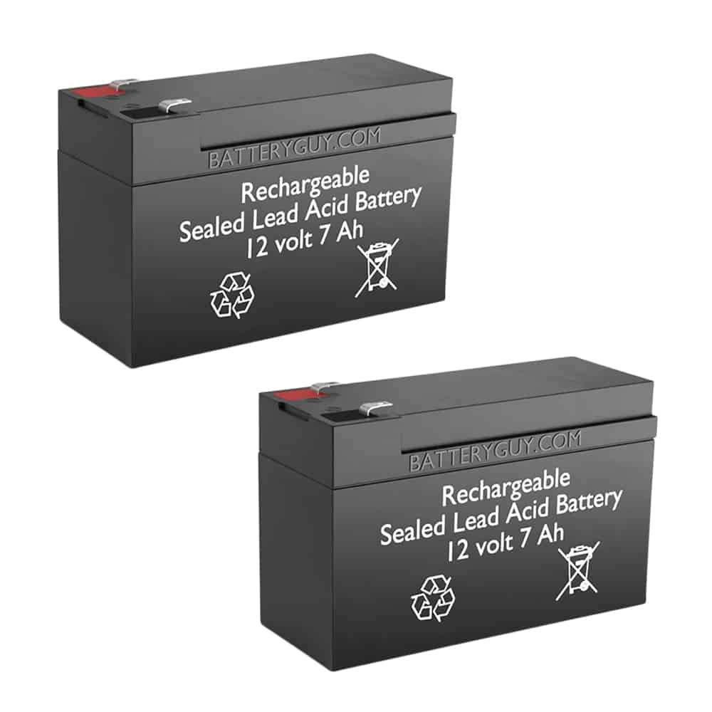 DG126.5 Replacement 12V 7Ah SLA Battery (Rechargeable, F1 Terminals) - 2 Pack for Security Systems, Emergency Lights & Backup Power