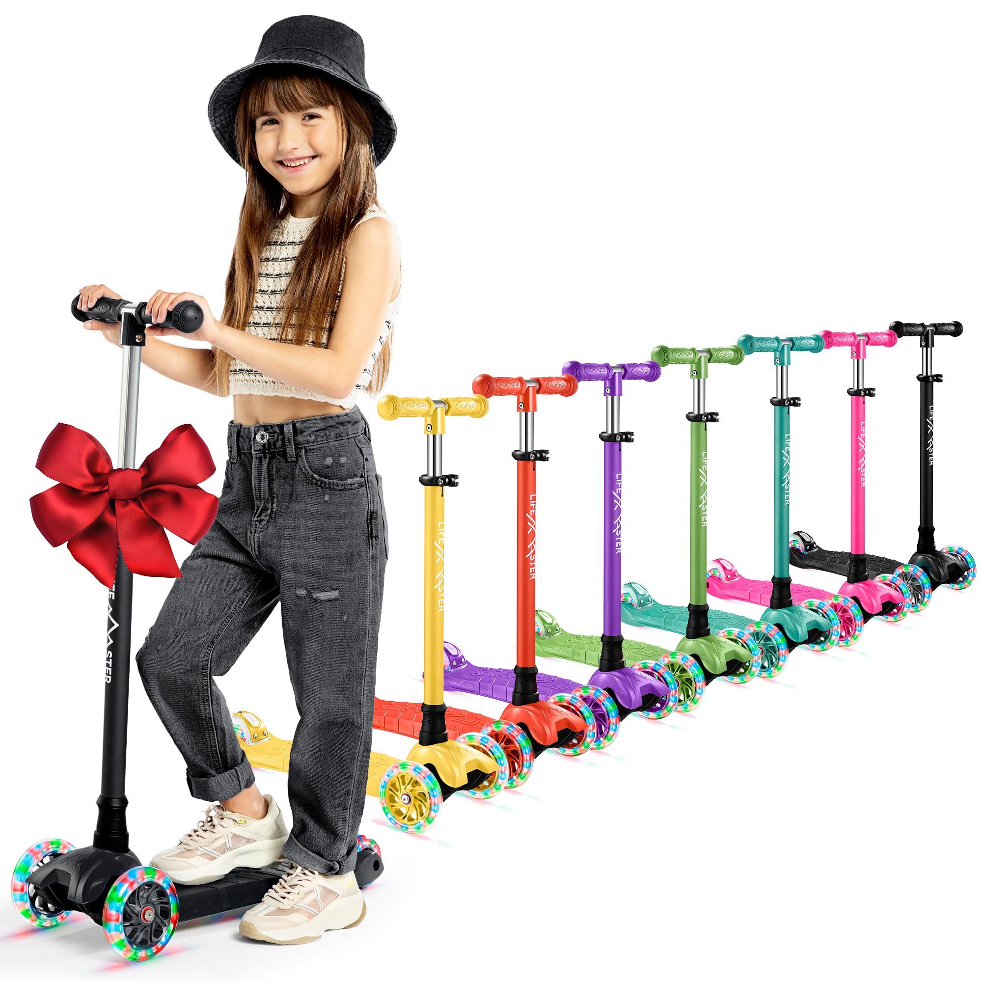 Best 3 Wheel Kick Scooter for Kids & Toddlers - LED Light Up Wheels, Adjustable Handlebar - Perfect for Indoor & Outdoor Play, Park Rides, and Neighborhood Adventures