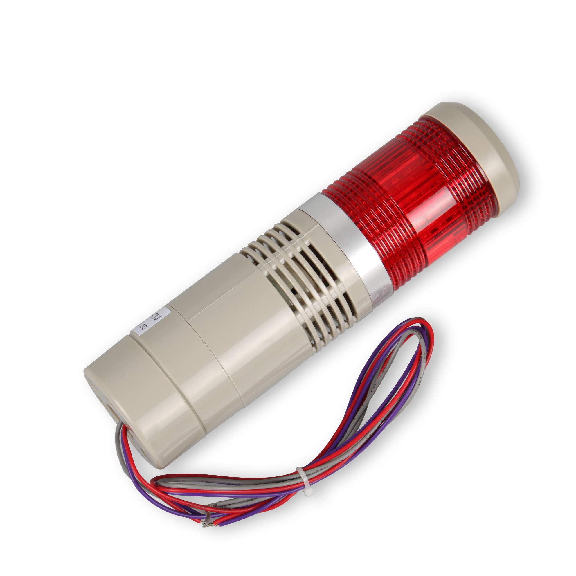 Industrial LED Signal Light Tower - 1-Layer Stack Warning Light with Steady ON Mode (110V) for Factory Safety, Warehouse Alert & Equipment Monitoring