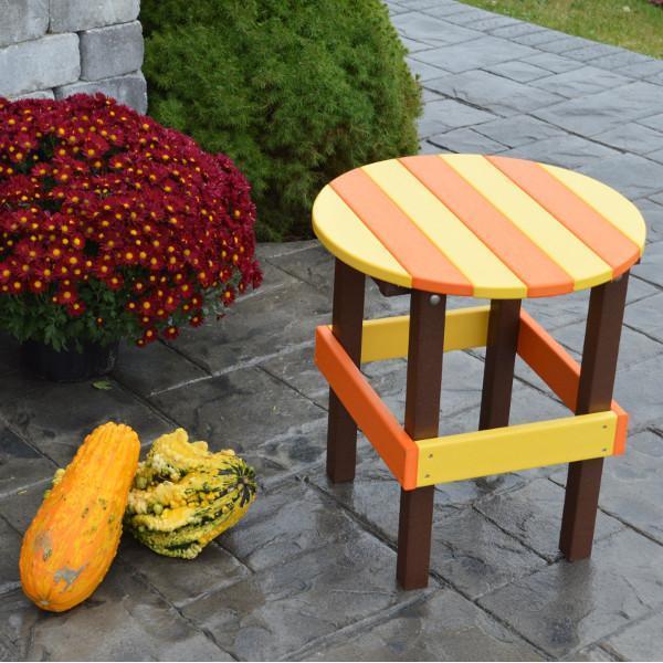 A&L Furniture 18-Inch Round Side Table with Poly Rattan Top - Weather-Resistant Outdoor & Indoor Use for Patio, Deck, or Living Room
