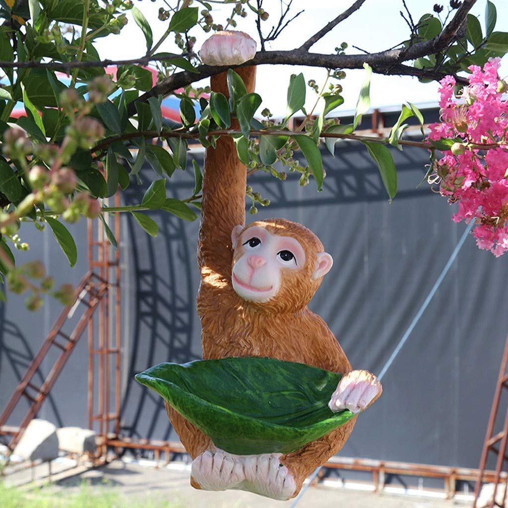 Creative Resin Monkey Garden Statue - Outdoor Yard Decor, Small Animal Art Sculpture for Flower Stand & Patio Decoration | Perfect for Gardens, Lawns, and Home Exterior Design