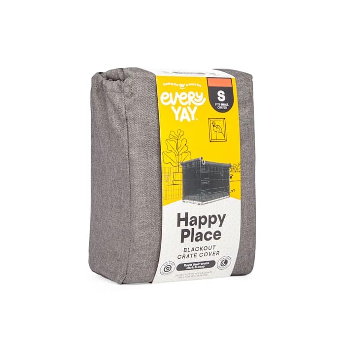 EveryYay Happy Place Grey Blackout Dog Crate Cover 24.25