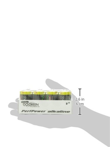 GoGreen Power (24014) Eco Friendly Alkaline D Batteries - 12 Pack, No Lead/Cadmium/Mercury - Long Lasting Power for Flashlights, Toys & Emergency Kits