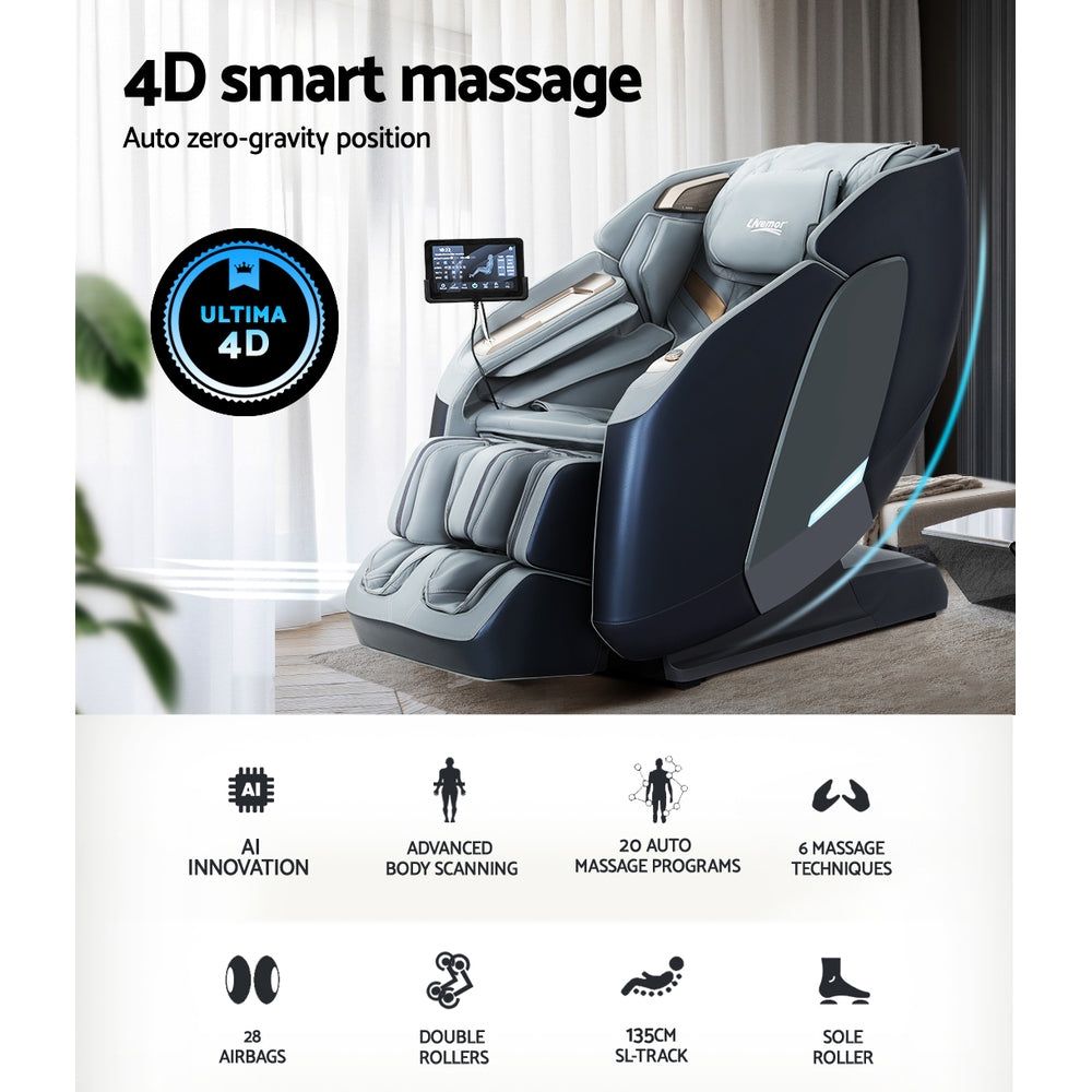 Livemor 4D Massage Chair with Double Core Mechanism - Full Body Electric Recliner for Home & Office Relaxation - Perfect for Stress Relief, Muscle Recovery, and Luxury Comfort