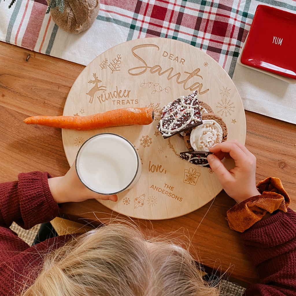 Santa Cookie Plate - Personalized Christmas Cookie Tray for Holiday Baking, Gifts & Party Serving - Perfect for Santa Snacks, Christmas Treats & Festive Desserts