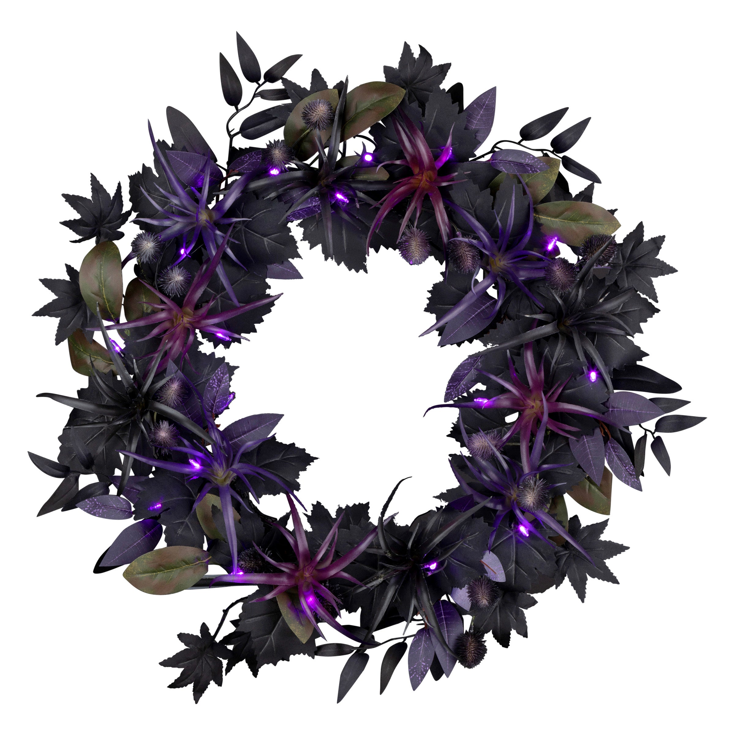 24 Inch Halloween Scare in the Air LED Light Wreath - Spooky Decor for Front Door, Porch & Indoor Halloween Party Decorations