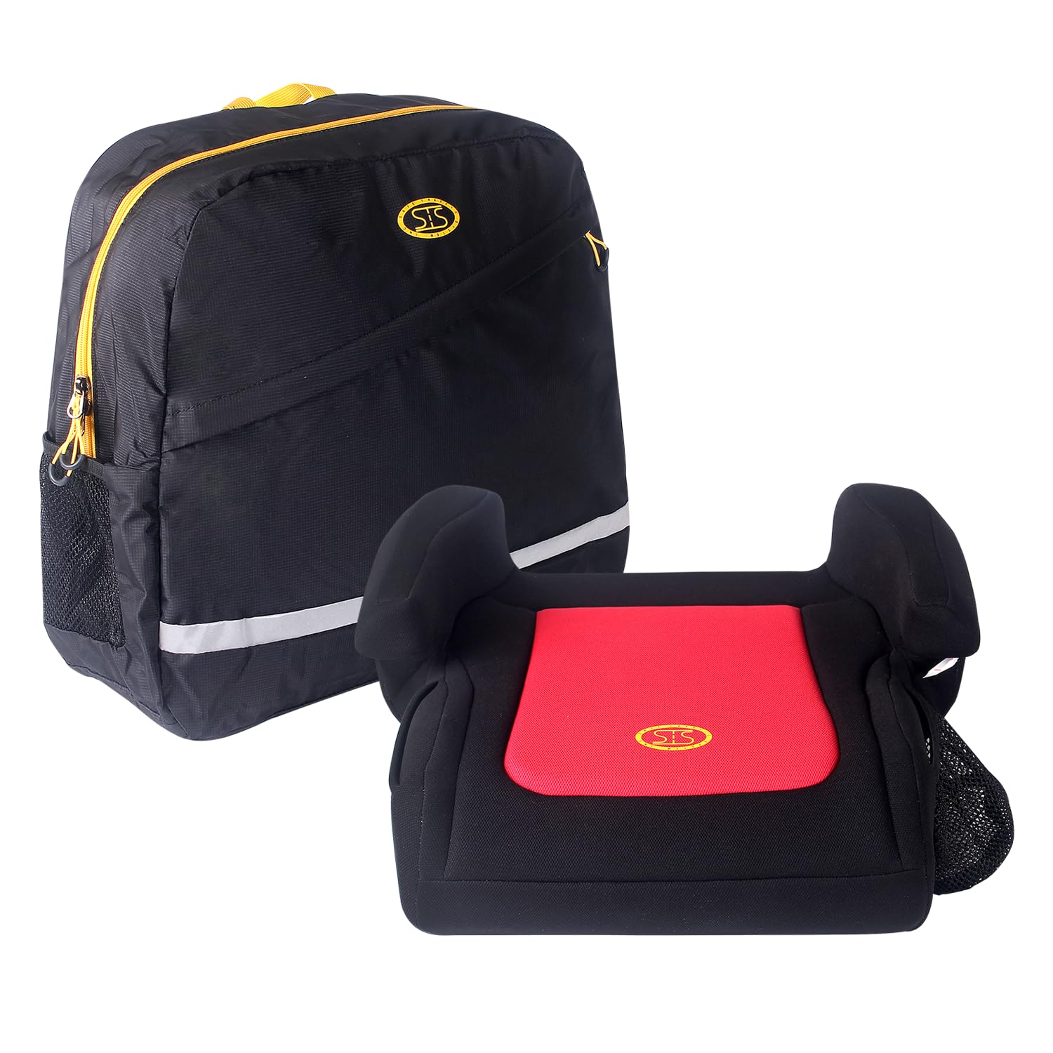 TravelSmarter Lightweight Portable Booster Seat - Compact 1 LBS Black One Size for Kids - Perfect for Airplane, Car, Restaurant & Everyday Child Safety