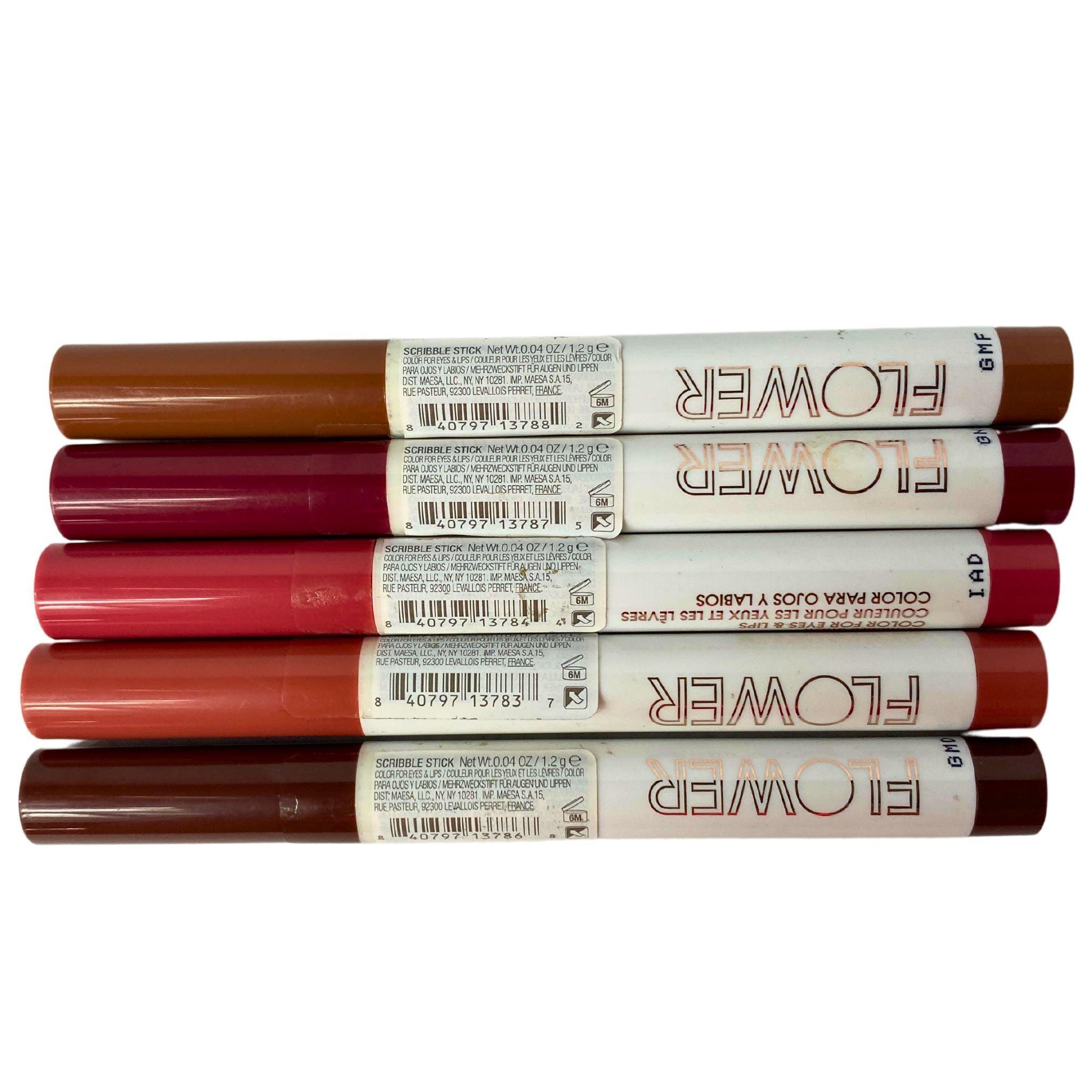 Vibrant Flower Scribble Stick - 0.04OZ Multi-Purpose Eye & Lip Color (110 Pcs Bulk Set) - Perfect for Makeup Artists, Beauty Salons & DIY Cosmetics