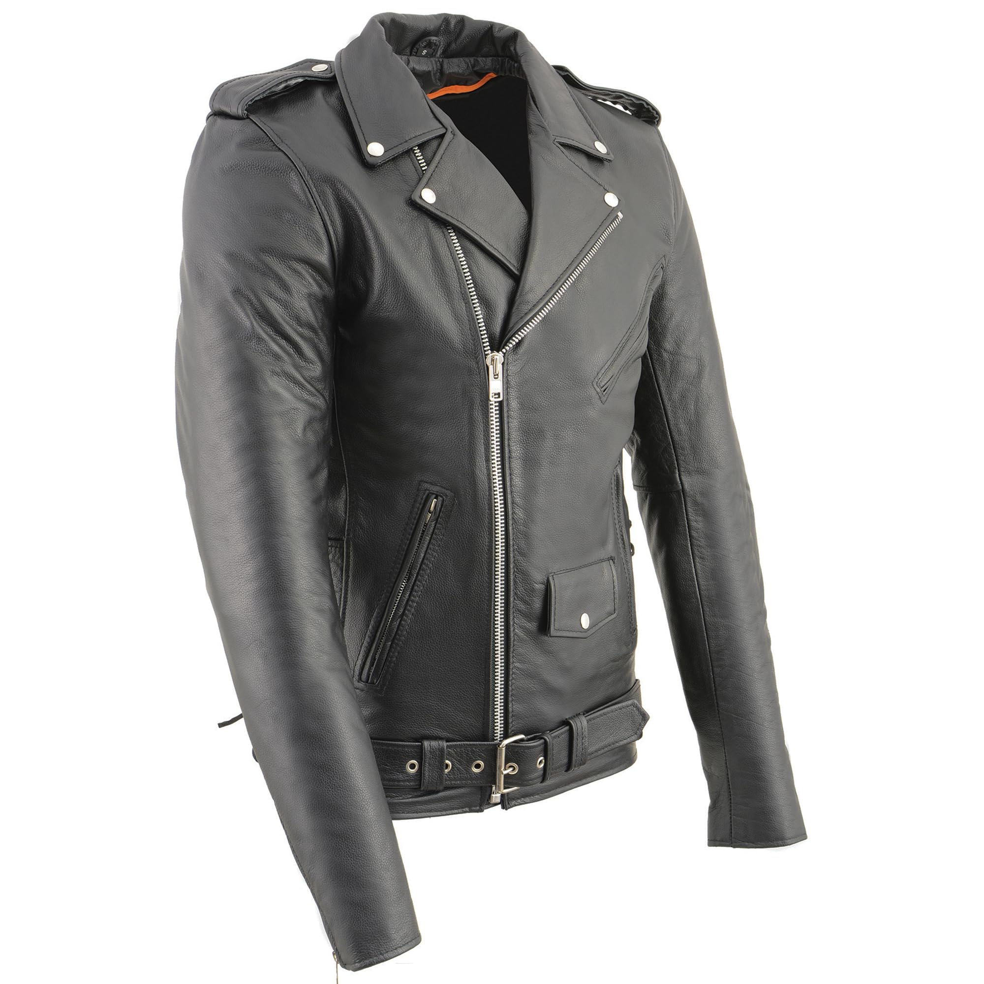 Milwaukee Leather Men's Tall Classic Side Lace Police Motorcycle Jacket - Premium Biker Jacket for Riding & Outdoor Adventures