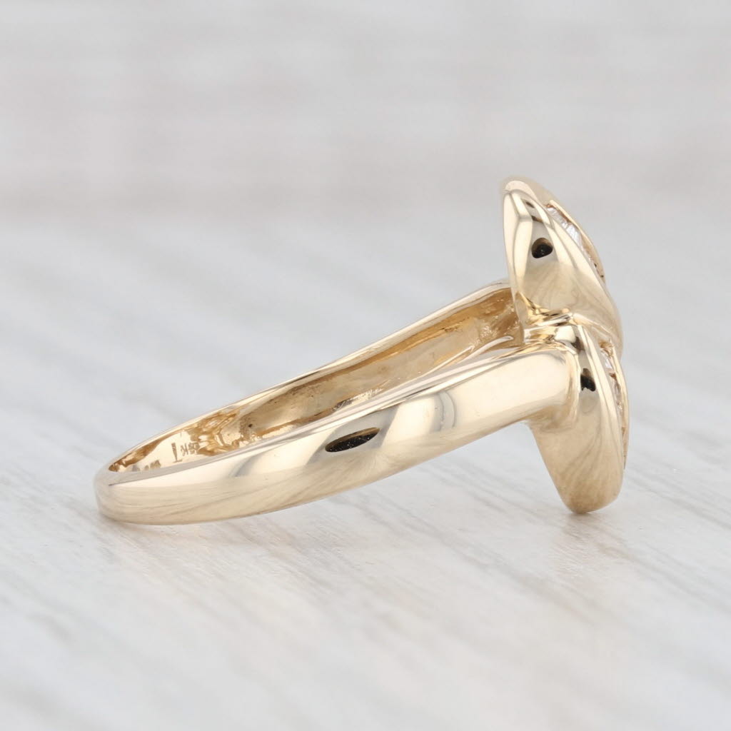 0.20ctw Baguette Diamond Knot Ring - 14k Yellow Gold Size 6.75 - Elegant Jewelry for Weddings, Anniversaries & Special Occasions