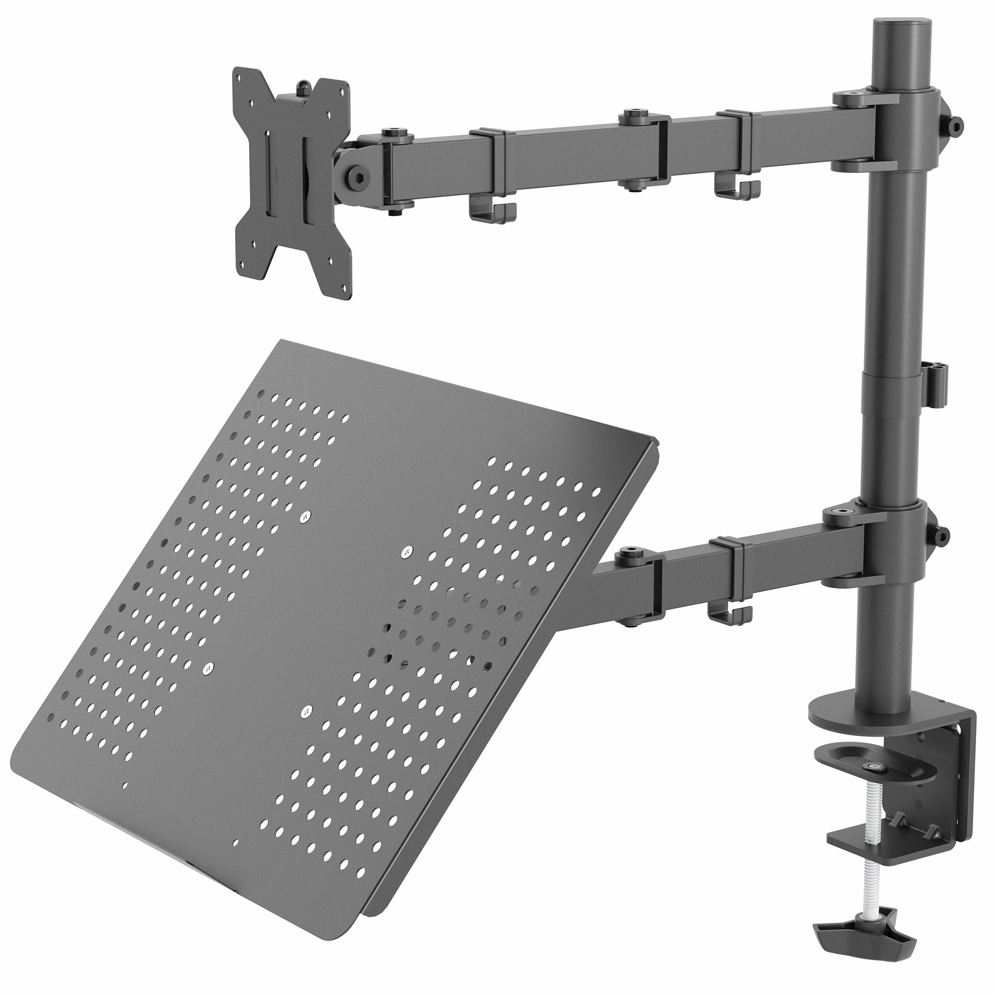 Single Monitor and Laptop Desk Mount Stand - Holds Up to 32