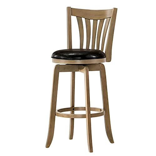 Furniture of America Chrystie Wood 29-inch Swivel Bar Stool in Maple - Modern Kitchen Island & Home Bar Counter Stool for Dining & Entertaining