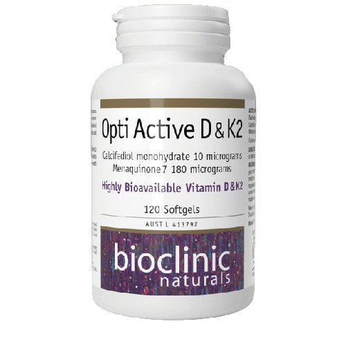 BioClinic Naturals Opti Active Vitamin D3 & K2 Supplement - Supports Bone Health, Immune System & Heart Function - Ideal for Daily Wellness & Immune Support