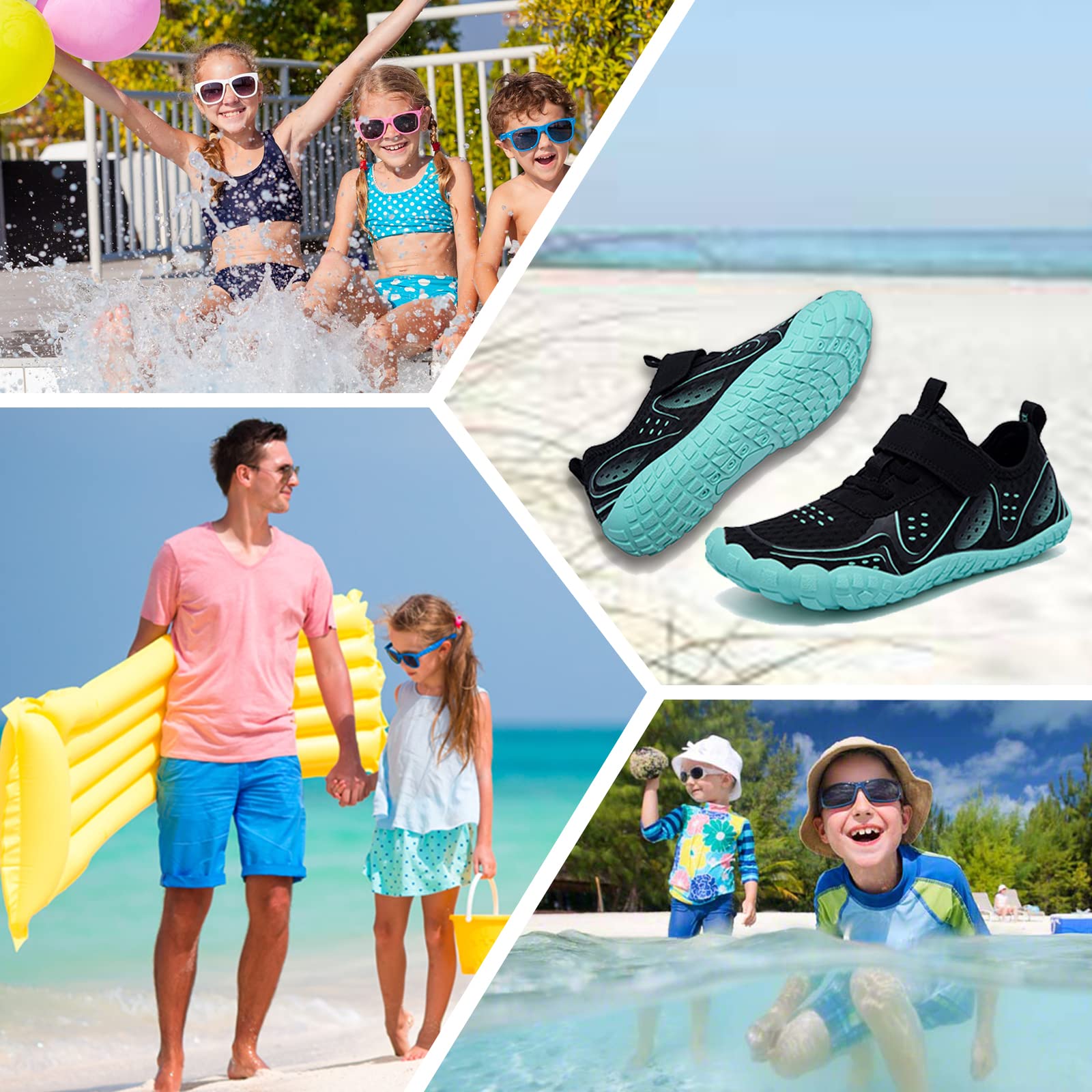 **Boys & Girls Water Shoes - Lightweight Comfortable Sole for Easy Walking, Athletic Slip-On Aqua Socks (Toddler/Little Kid/Big Kid) - Perfect for Beach, Pool, and Outdoor Activities**