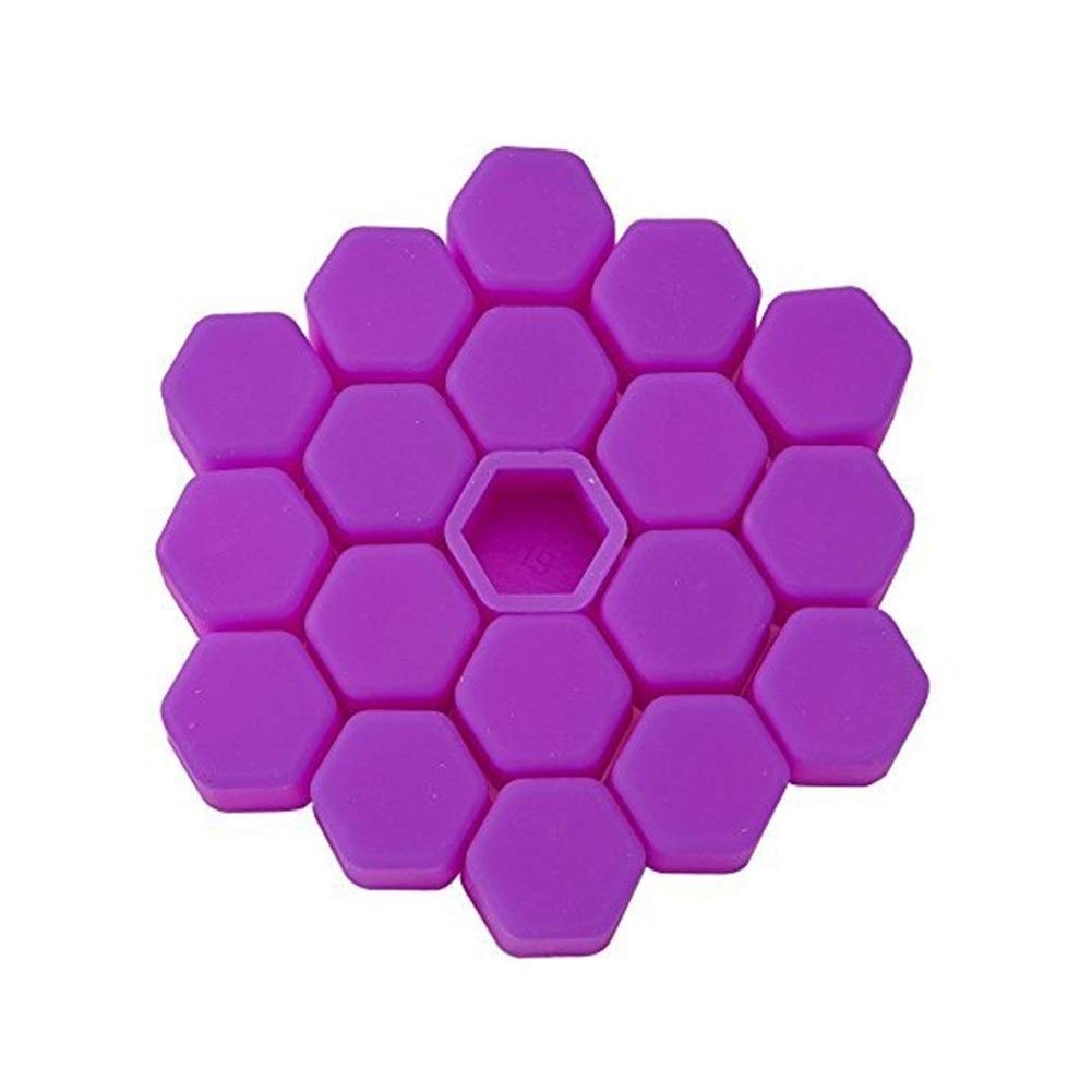 Xianglaa 20-Piece Silicone Tire Valve Cap Cover Set - Dust & Dirt Protection for Car Wheel Nuts (17mm, Luminous Purple) | Essential Auto Accessories for Road Trips & Daily Commutes