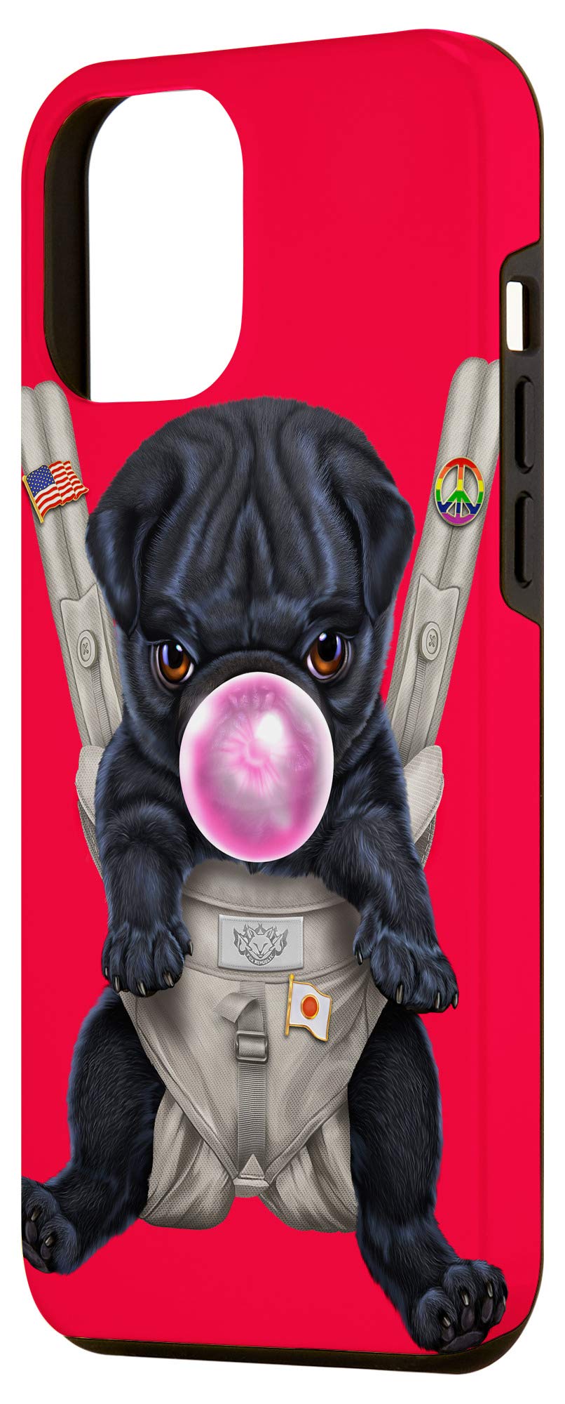 iPhone 12 Pro Max Case - Cute Pug Dog Design for Travel & Daily Use